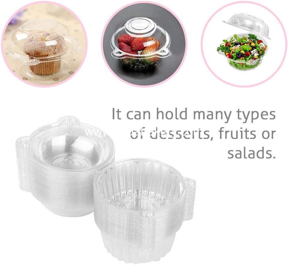 Wholesale Cupcake Holders, 50 PC Clear Plastic Individual Muffin Dome Containers, Disposable Cupcake Boxes, Bulk Packaging (White, 50 pcs) - Factory