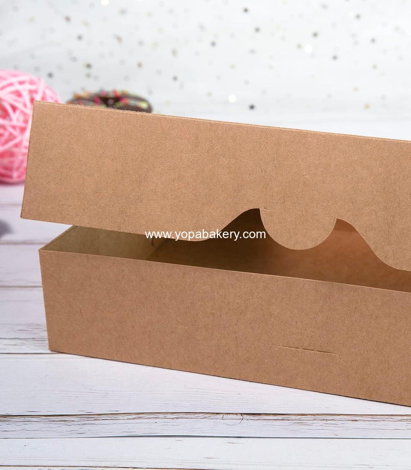 Wholesale Pastry Bakery Box 15-Pack 16x11x2.75 inch, Large Brown Donut, Muffin, and Cookie Boxes with PVC Window, Auto-Pop Up Nature Cardboard Take Out Container, Holds 12 Donuts, Factory