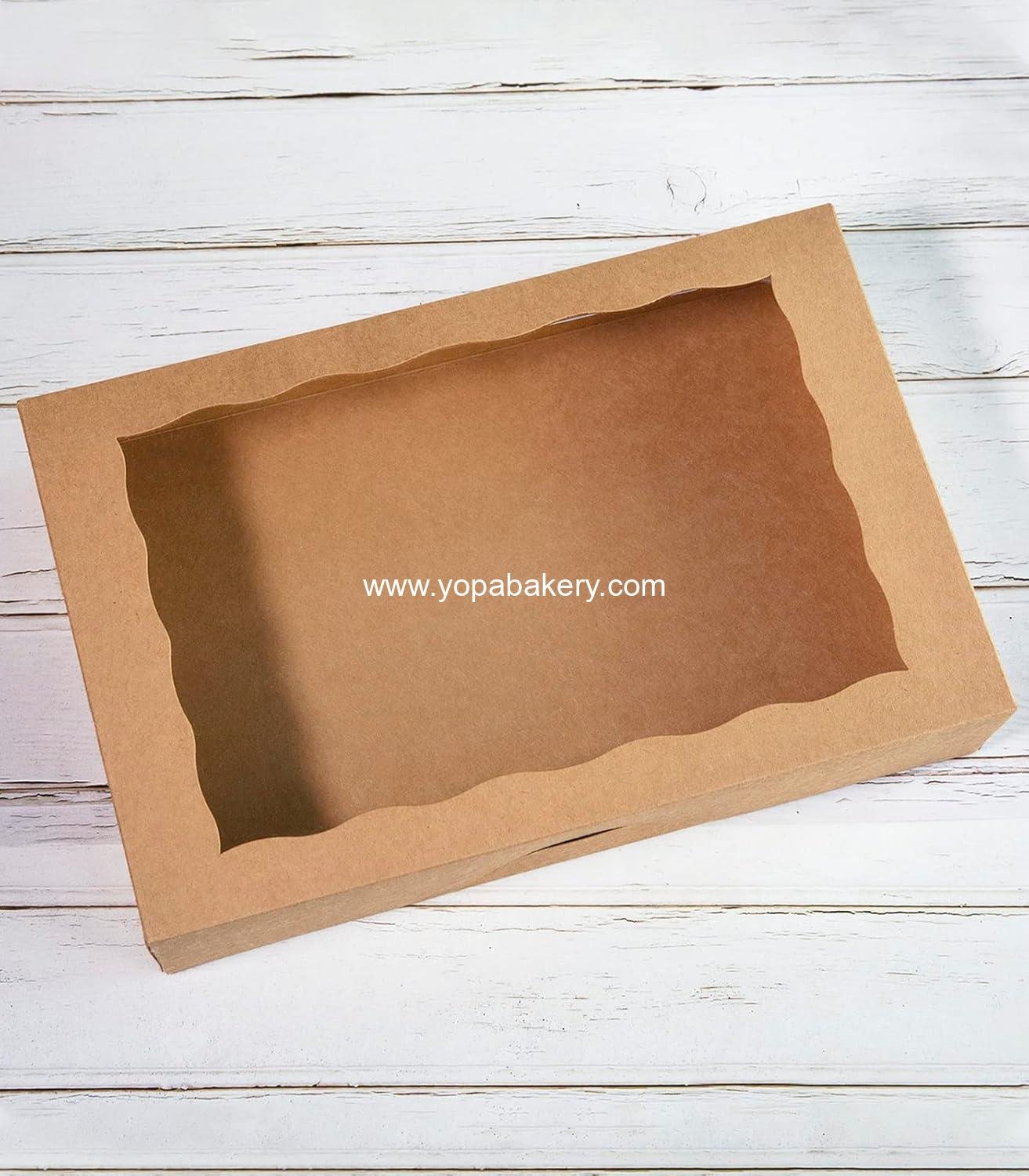 Wholesale Pastry Bakery Box 15-Pack 16x11x2.75 inch, Large Brown Donut, Muffin, and Cookie Boxes with PVC Window, Auto-Pop Up Nature Cardboard Take Out Container, Holds 12 Donuts, Factory