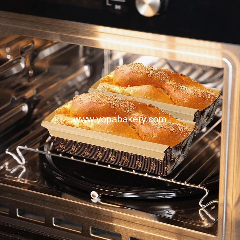 Wholesale 25 PCS 8 x 2.5 x 2 Inch Disposable Paper Loaf Pans for Baking, 1lb Rectangle Bread and Cake Pans with Clear Plastic Packaging Bags and Ties, Factory