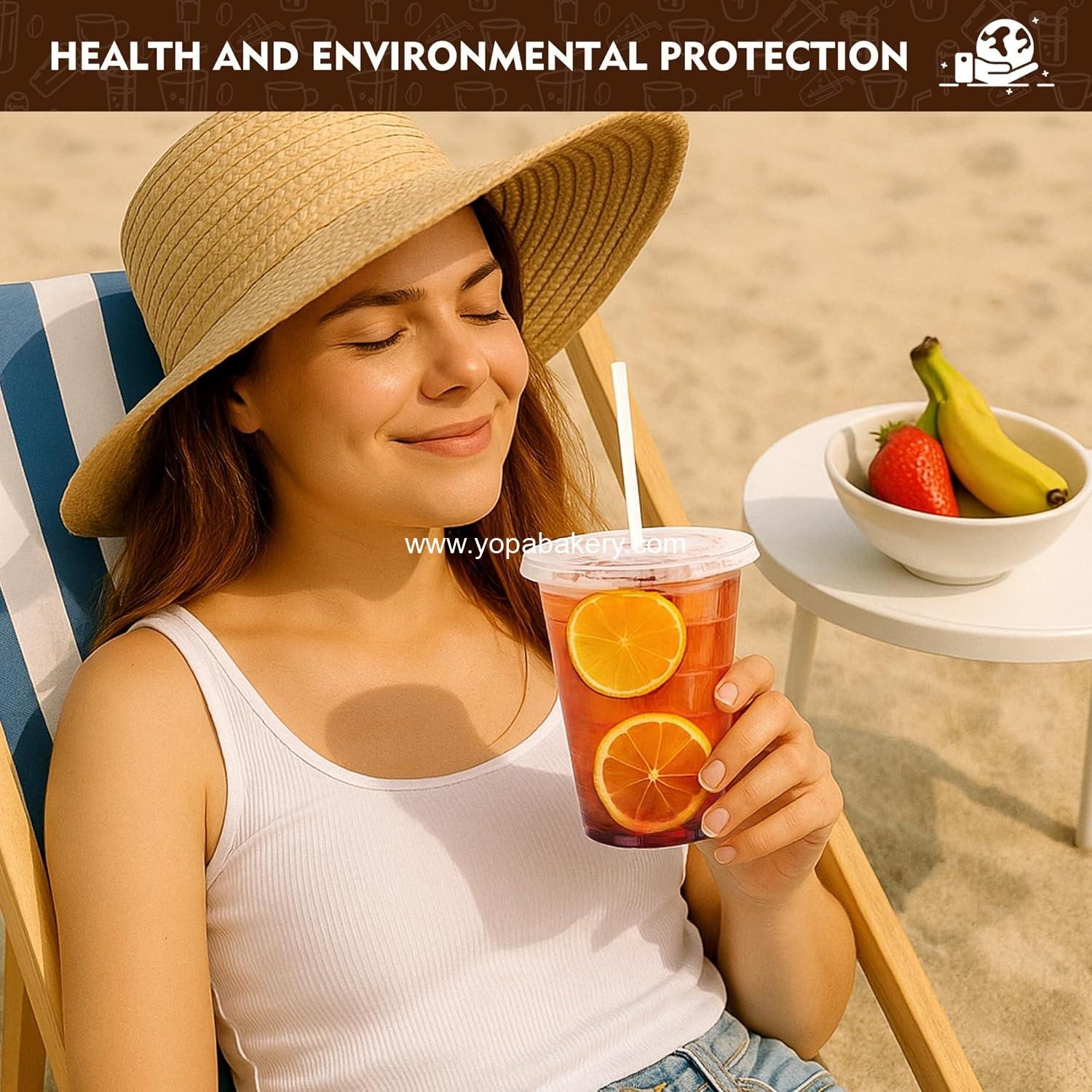 Wholesale 16 oz Disposable Iced Coffee Cups with Lids, Clear Plastic Cold Drink Cups, 100 Pack for Parties - Factory