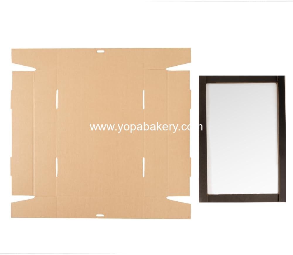 Wholesale 17.9 x 12.3 x 3.2 Inch Baked Goods Boxes - 10 Greaseproof Pastry Boxes with Window Lids and Insert Tab Lock - Black Paper Catering Boxes for Easy Assembly of Charcuterie or Cupcakes Factory