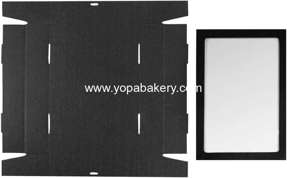 Wholesale 17.9 x 12.3 x 3.2 Inch Baked Goods Boxes - 10 Greaseproof Pastry Boxes with Window Lids and Insert Tab Lock - Black Paper Catering Boxes for Easy Assembly of Charcuterie or Cupcakes Factory