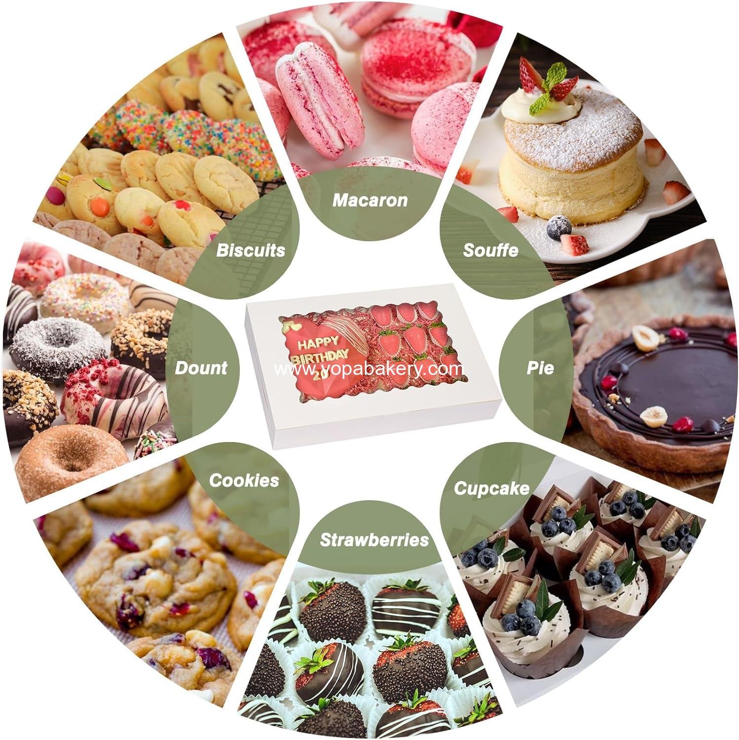 Wholesale 30pcs Large Cookie Boxes with Window, 14x10x2.5 Inch Bakery Boxes for Treats, Pies, Chocolate Strawberries, Muffins, Donuts, Desserts Factory