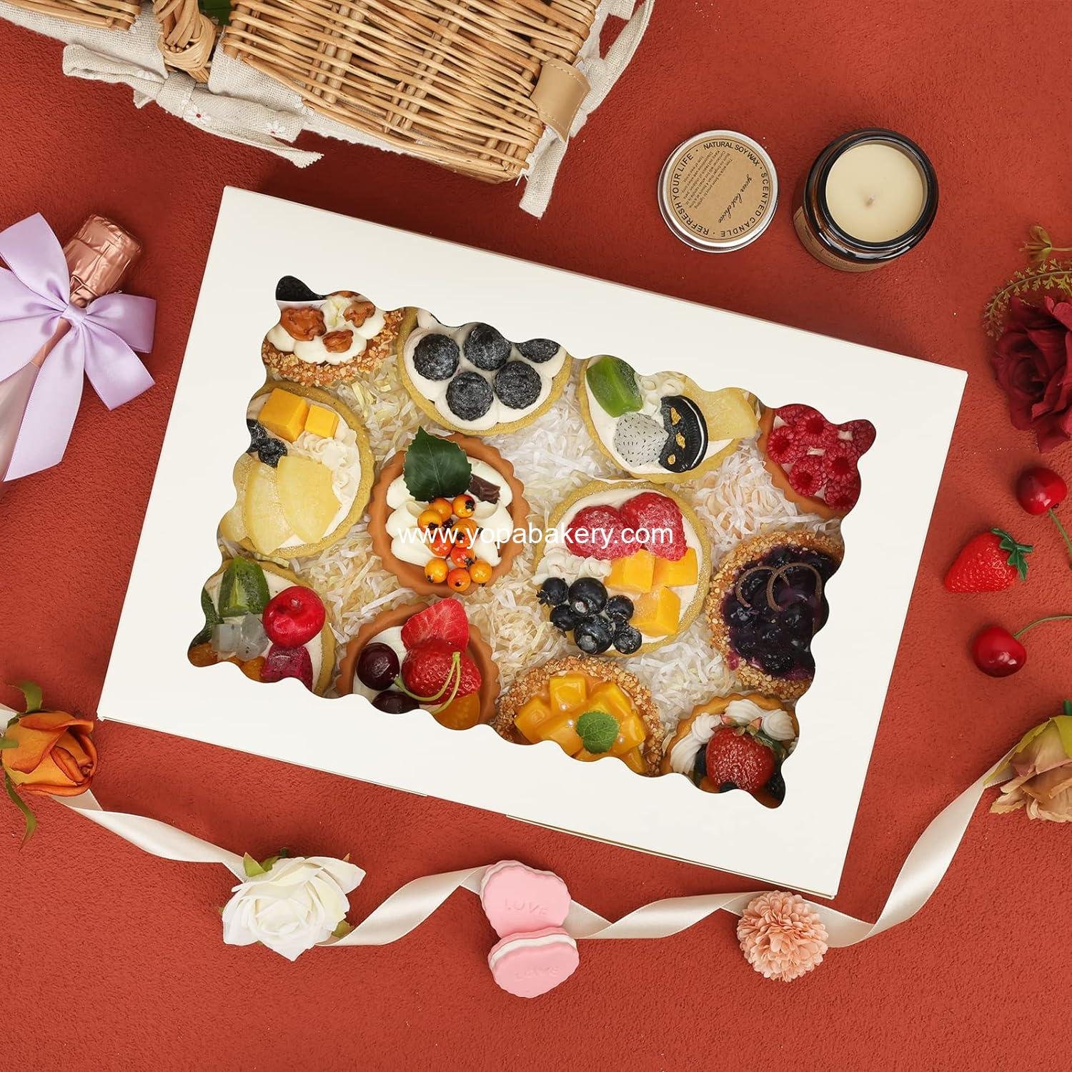 Wholesale 30pcs Large Cookie Boxes with Window, 14x10x2.5 Inch Bakery Boxes for Treats, Pies, Chocolate Strawberries, Muffins, Donuts, Desserts Factory