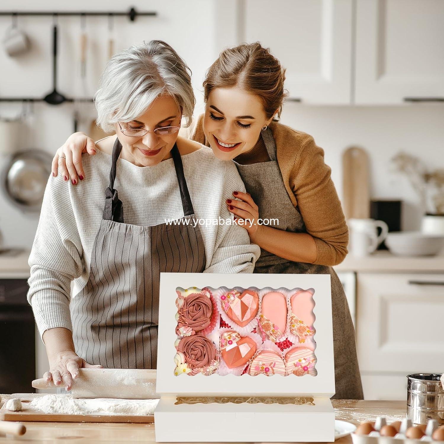 Wholesale 30pcs Large Cookie Boxes with Window, 14x10x2.5 Inch Bakery Boxes for Treats, Pies, Chocolate Strawberries, Muffins, Donuts, Desserts Factory