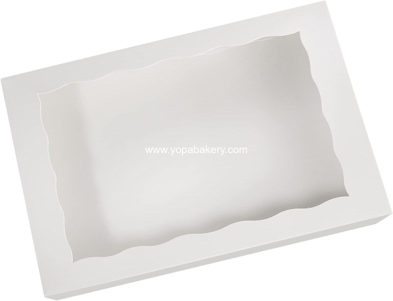 Wholesale 15-Pack White Bakery Boxes 12x8x2.5 Inch, Large Pastry and Cookie Boxes with Window Lid for Donuts and Muffins - Auto-Pop Up Paper Treat Boxes for Chocolates and Strawberries, Pack of 15 Manufacturer