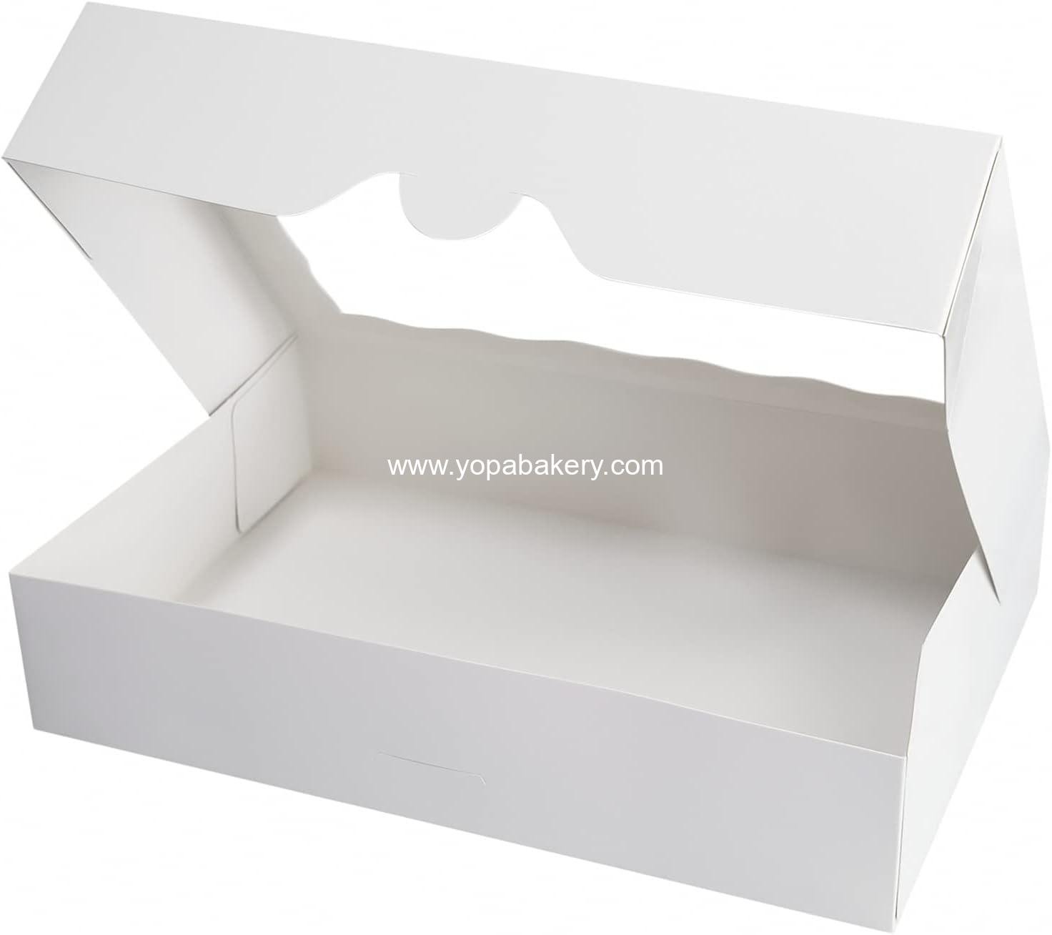 Wholesale 15-Pack White Bakery Boxes 12x8x2.5 Inch, Large Pastry and Cookie Boxes with Window Lid for Donuts and Muffins - Auto-Pop Up Paper Treat Boxes for Chocolates and Strawberries, Pack of 15 Manufacturer