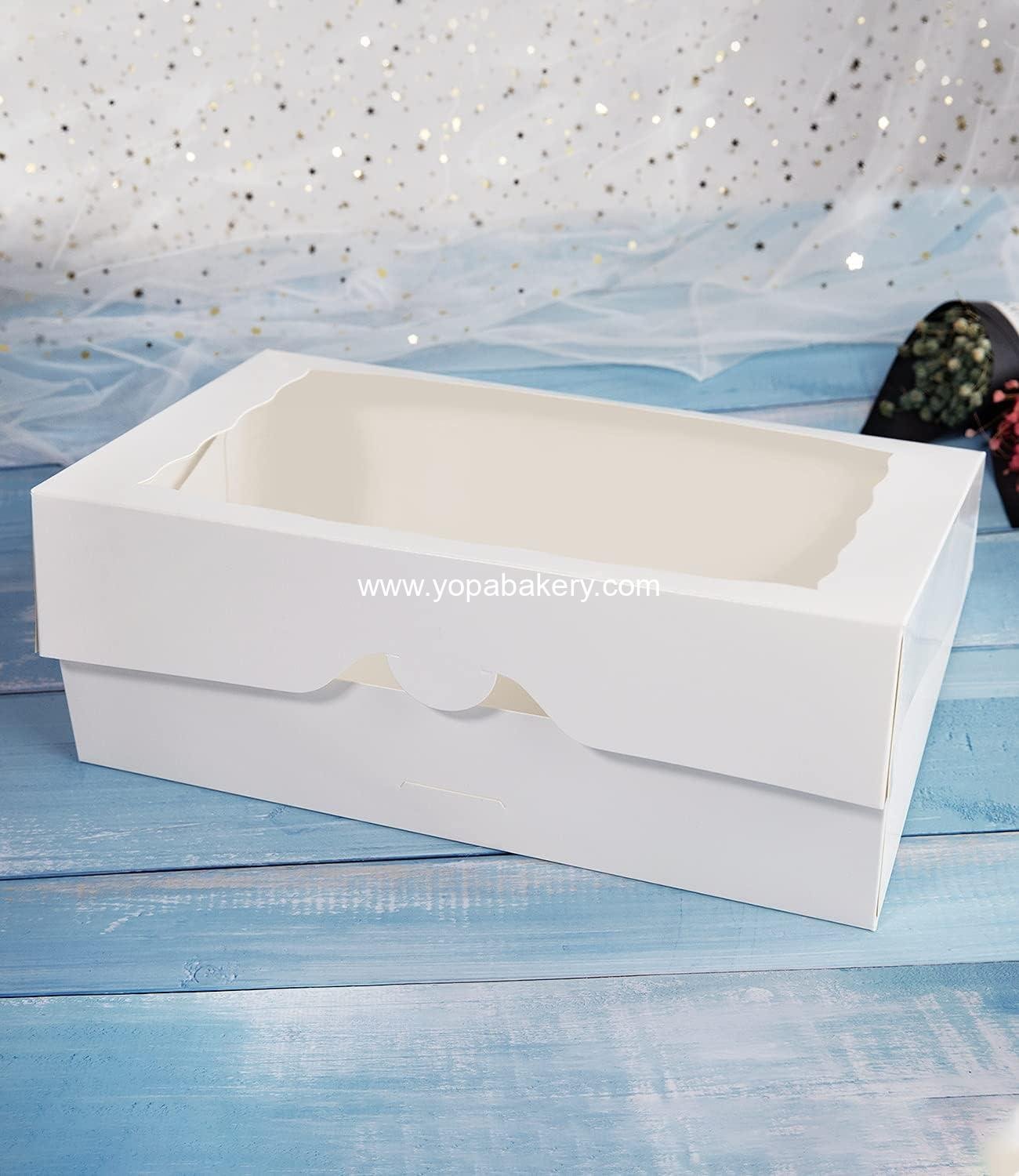 Wholesale 15-Pack White Bakery Boxes 12x8x2.5 Inch, Large Pastry and Cookie Boxes with Window Lid for Donuts and Muffins - Auto-Pop Up Paper Treat Boxes for Chocolates and Strawberries, Pack of 15 Manufacturer