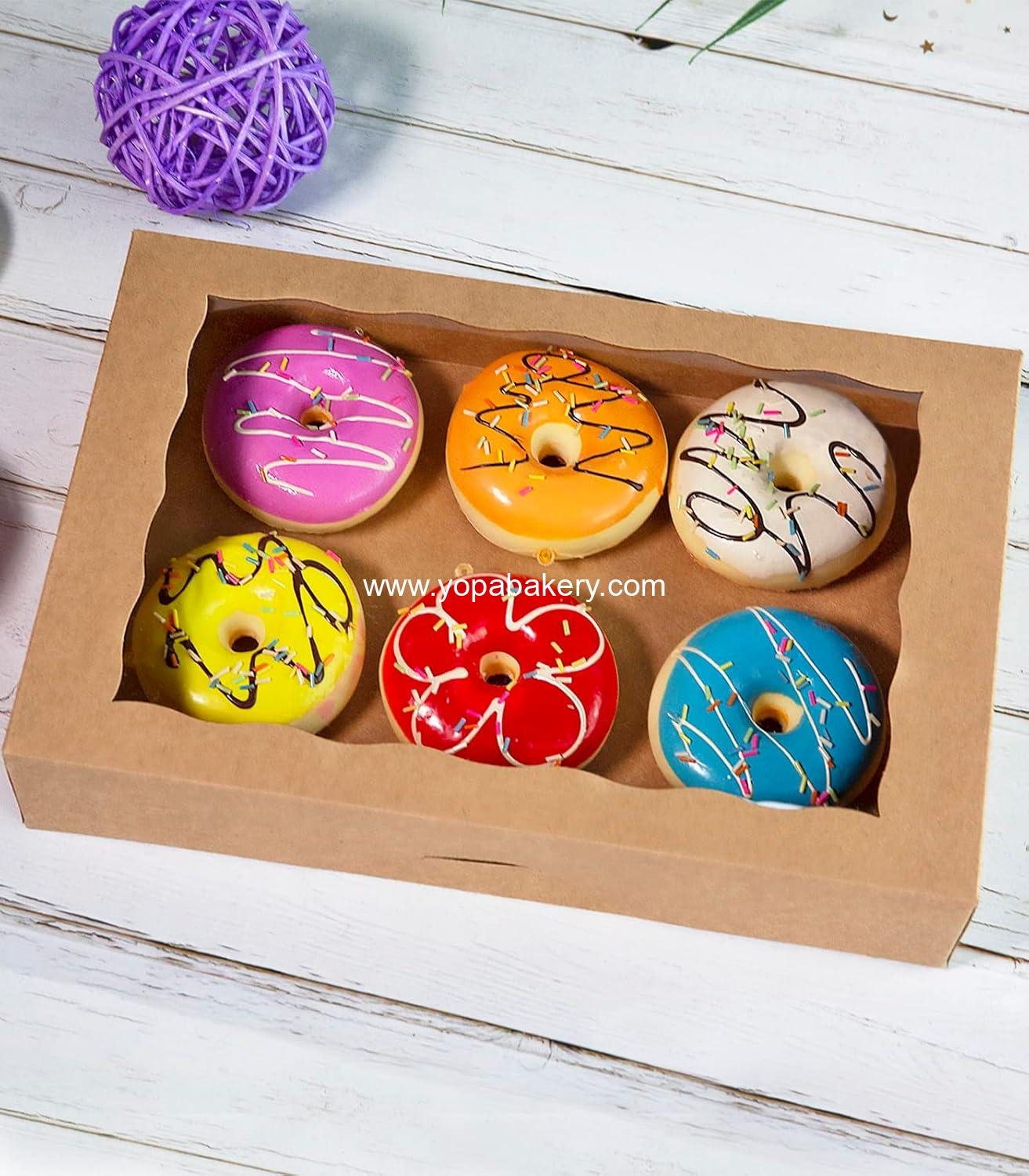 Wholesale Brown Pastry Bakery Box 14x10x3 inch - Large Donut, Muffin, Cookie Boxes with PVC Window - Auto-Pop Up Paper Container, Pack of 8 Factory Wholesale Brown Pastry Bakery Box 14x10x3 inch - Large Donut, Muffin, Cookie Boxes with PVC Window - Auto-Pop Up Paper Container, Pack of 8 Factory