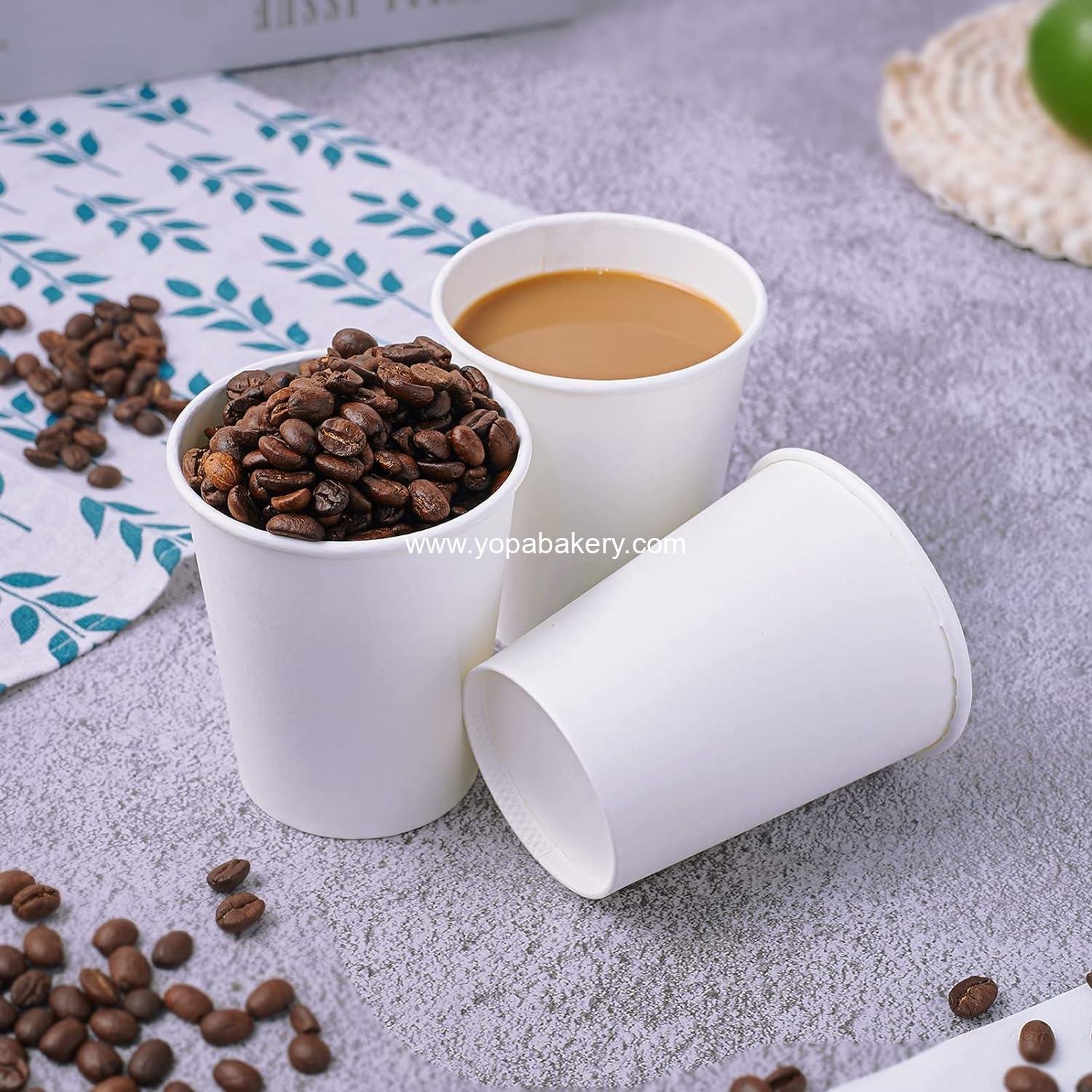 Wholesale 400 Pack 8 oz Disposable Paper Coffee Cups - White Hot Cups for Parties, Picnics, Travel, and Events - Factory