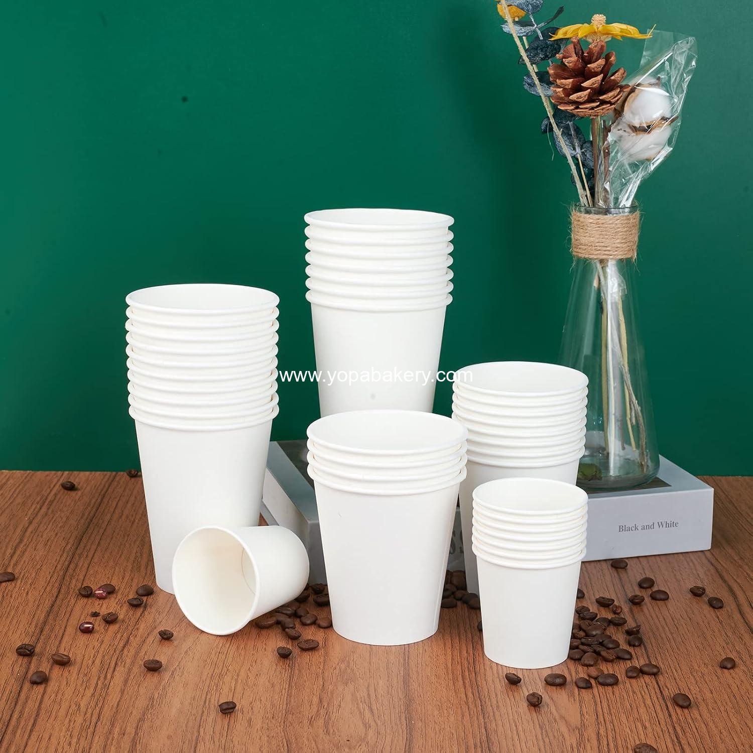 Wholesale 400 Pack 8 oz Disposable Paper Coffee Cups - White Hot Cups for Parties, Picnics, Travel, and Events - Factory
