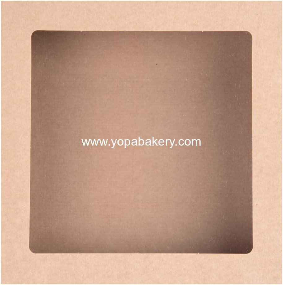 Wholesale 9x9x2.4 Inch Catering Boxes with Window Lids - Easy Assembly Kraft Paper Pastry Boxes for Baked Goods, Charcuterie, or Cupcakes - Factory