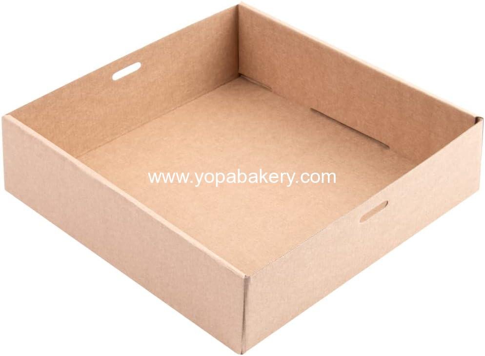 Wholesale 9x9x2.4 Inch Catering Boxes with Window Lids - Easy Assembly Kraft Paper Pastry Boxes for Baked Goods, Charcuterie, or Cupcakes - Factory