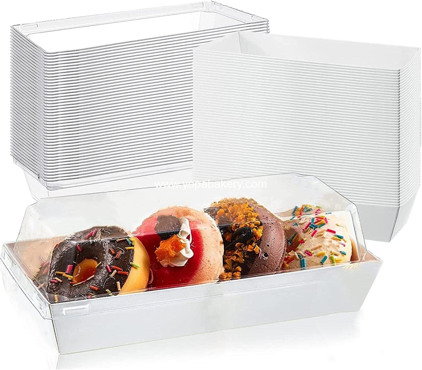 Wholesale 50 Pack Paper Charcuterie Boxes with Clear Lids, 7.5'' Disposable Food Containers for Sandwiches, Bakery, Cake Rolls, Strawberries, Cookies, Hot Cocoa Bombs Factory