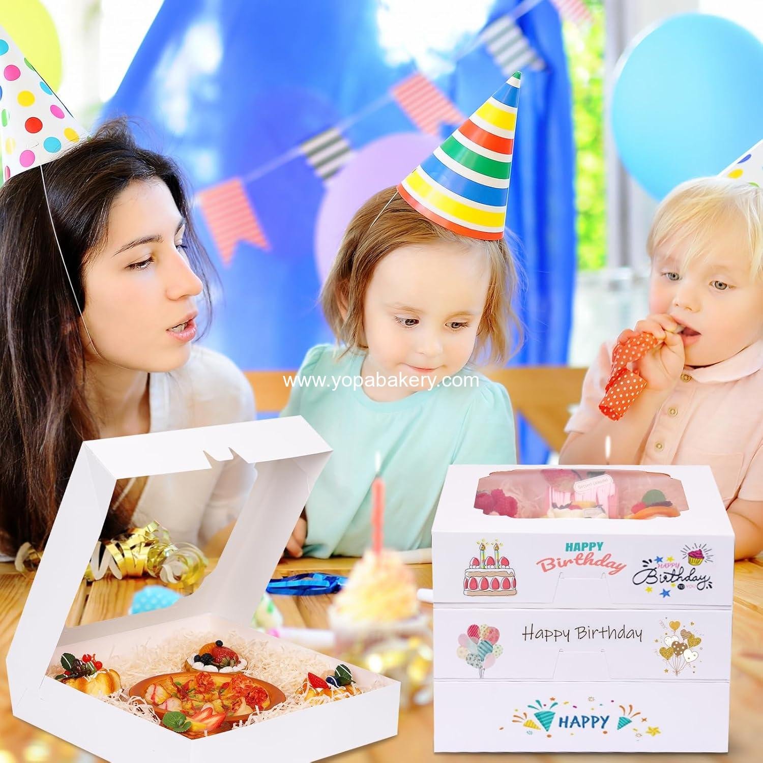 Wholesale 45pcs 12x12x2.5 Inches White Bakery Boxes with Window for Cookies, Cakes, Pies, Pizza, Treats, Chocolate, Pastries, Muffins, and Donuts Factory