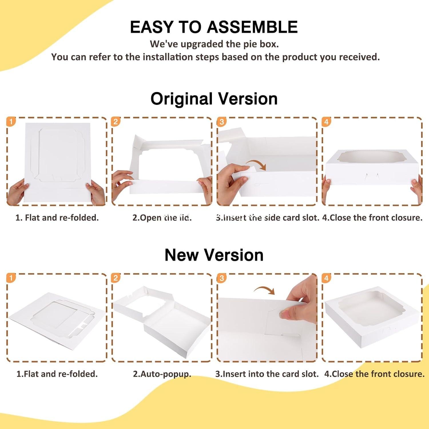 Wholesale 45pcs 12x12x2.5 Inches White Bakery Boxes with Window for Cookies, Cakes, Pies, Pizza, Treats, Chocolate, Pastries, Muffins, and Donuts Factory