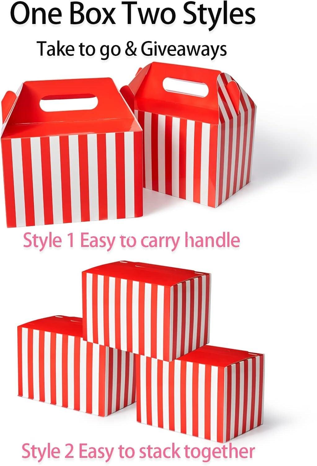 Wholesale 30 Pcs Large Treat Boxes with Handle Red and White Stripes 9x6x6 Gable Christmas Gift Boxes Party Favor Barn Style Carry Out Lunch Box Recyclable Paper Holiday Packaging Boxes Factory Wholesale 30 Pcs Large Treat Boxes with Handle Red and White Stripes 9x6x6 Gable Christmas Gift Boxes Party Favor Barn Style Carry Out Lunch Box Recyclable Paper Holiday Packaging Boxes Factory