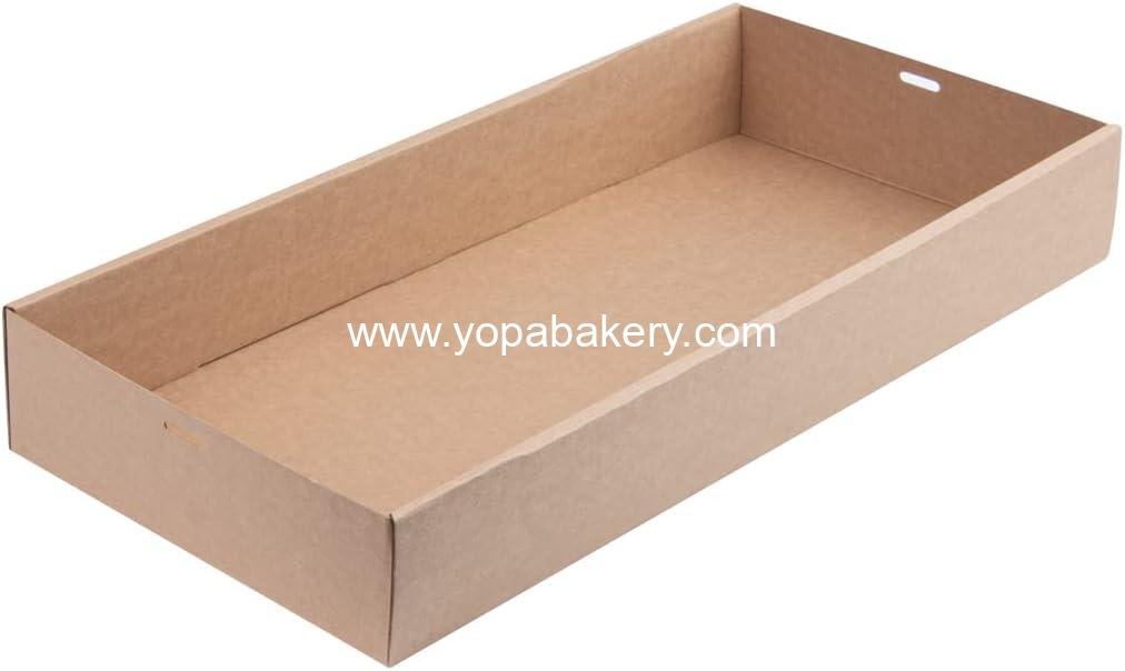 Wholesale 22.2 x 10 x 3.2 Inch Catering Boxes with Window Lids - Easy Assembly Kraft Paper Pastry Boxes for Baked Goods, Charcuterie, or Cupcakes - Factory Wholesale 22.2 x 10 x 3.2 Inch Catering Boxes with Window Lids - Easy Assembly Kraft Paper Pastry Boxes for Baked Goods, Charcuterie, or Cupcakes - Factory