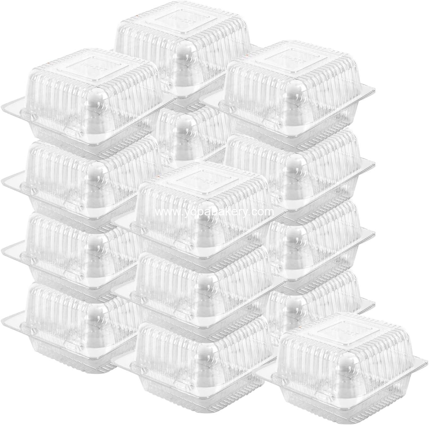 Wholesale 50 Count Clear Plastic Hinged Take Out Containers Clamshell Tray for Desserts, Snacks, Cake Slices, Cookies, and Salads - Factory Wholesale 50 Count Clear Plastic Hinged Take Out Containers Clamshell Tray for Desserts, Snacks, Cake Slices, Cookies, and Salads - Factory