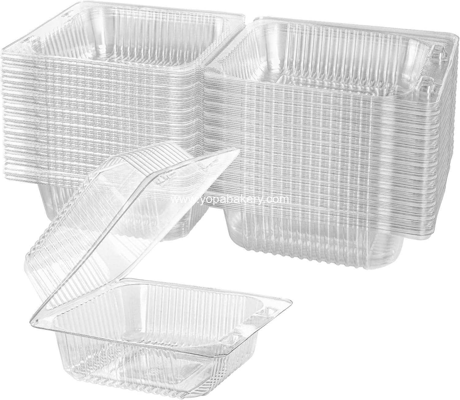 Wholesale 50 Count Clear Plastic Hinged Take Out Containers Clamshell Tray for Desserts, Snacks, Cake Slices, Cookies, and Salads - Factory