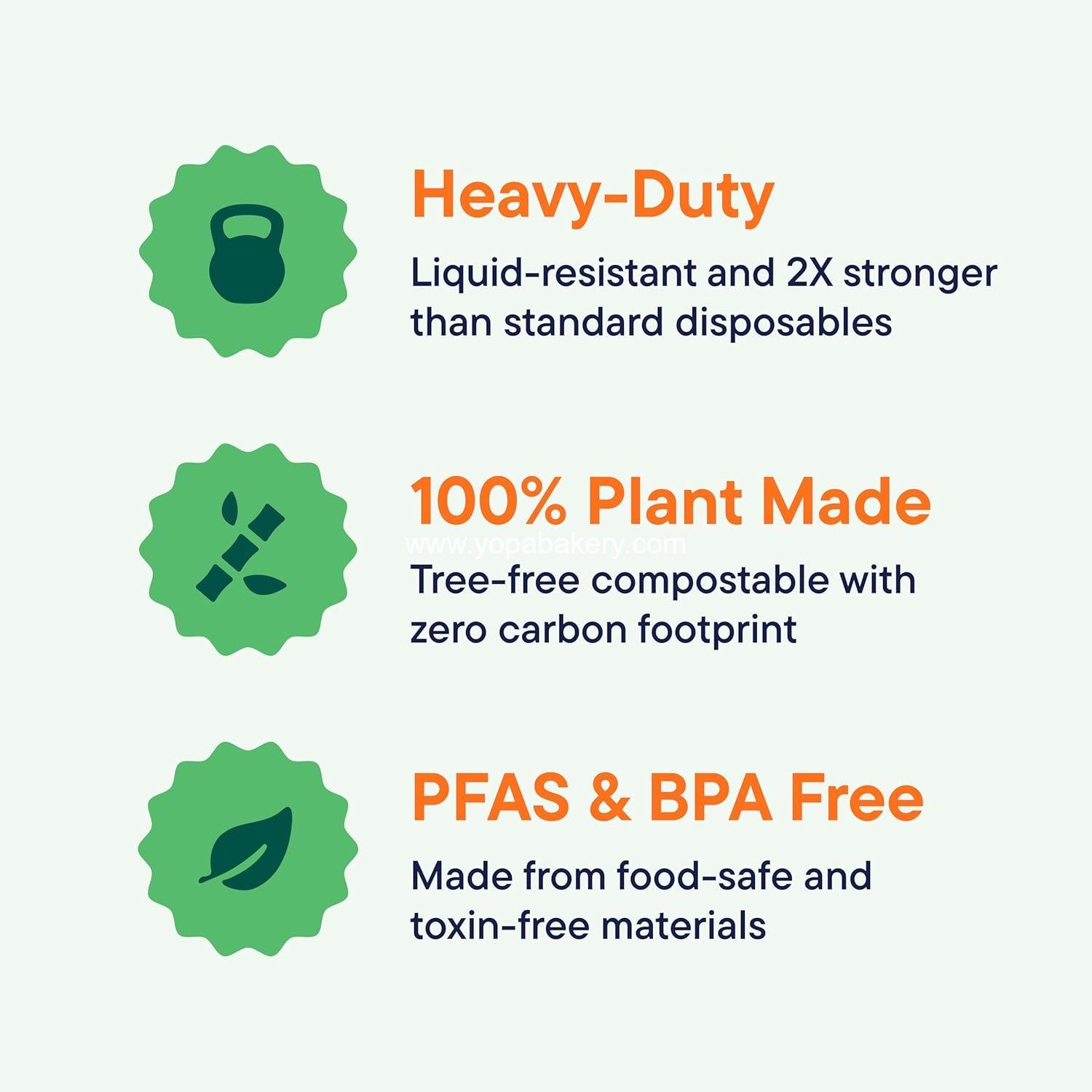 Wholesale 100% Compostable Clamshell Take Out Food Containers [8x8, 50-Pack] Heavy-Duty Eco-Friendly Biodegradable Made of Sugar Cane Fiber Factory