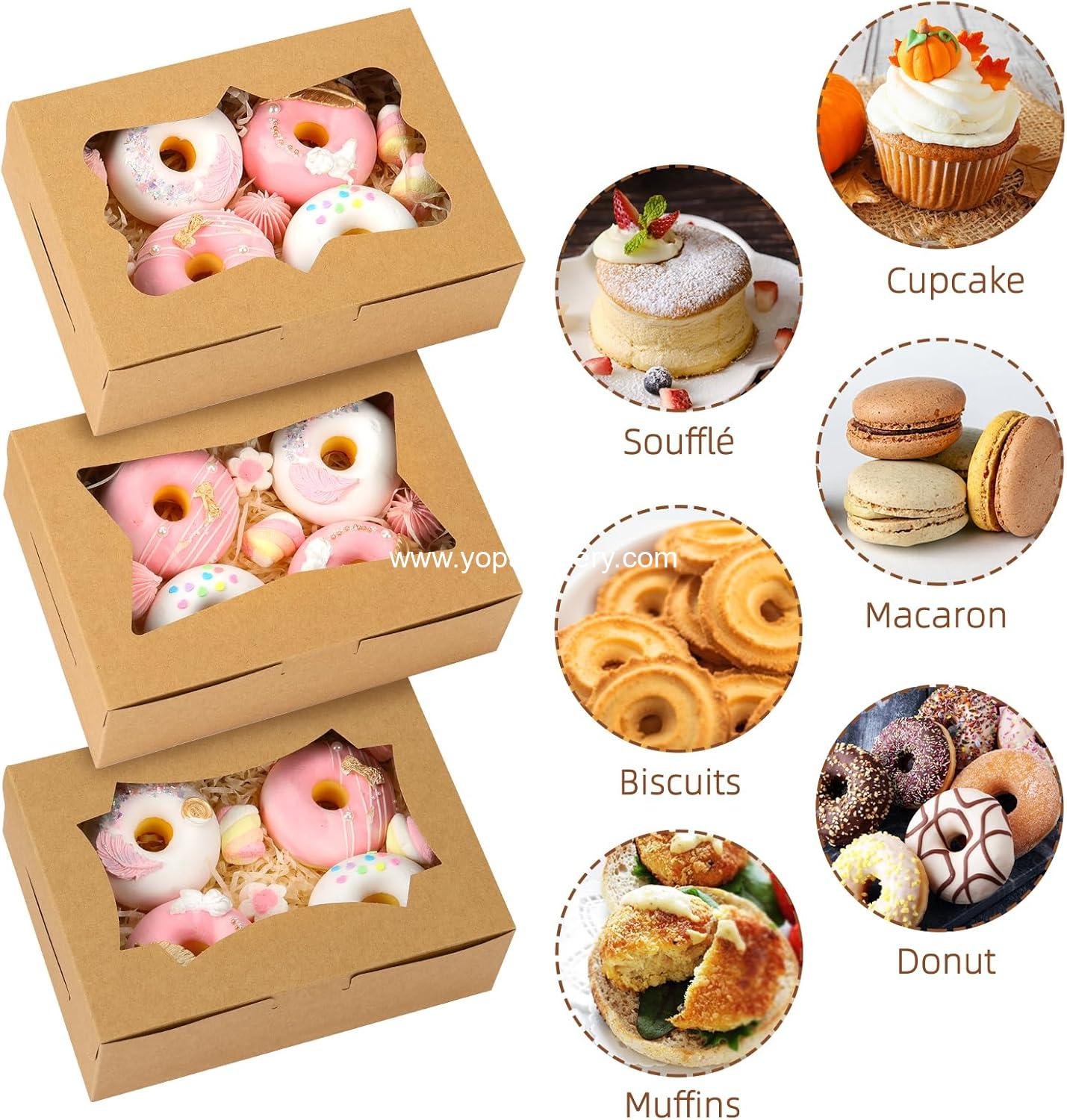 Wholesale 24 pcs 8x6x2.5 Inches Cookie Boxes, Bakery Boxes with 3 Style Window, Treat Boxes for Chocolate Strawberries, Donuts, Cupcakes, Muffins, and Desserts - Factory