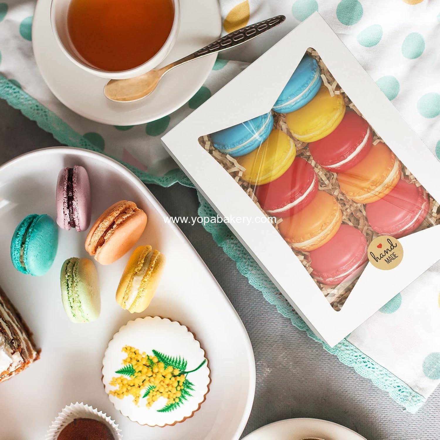 Wholesale Auto-Popup Cookie Boxes with Window, 8x6x2.5 Inches, 24pcs Treat Boxes for Bakery, Donuts, Candy, Pastry, Cupcakes, Biscuits, Chocolate Strawberries - Manufacturer