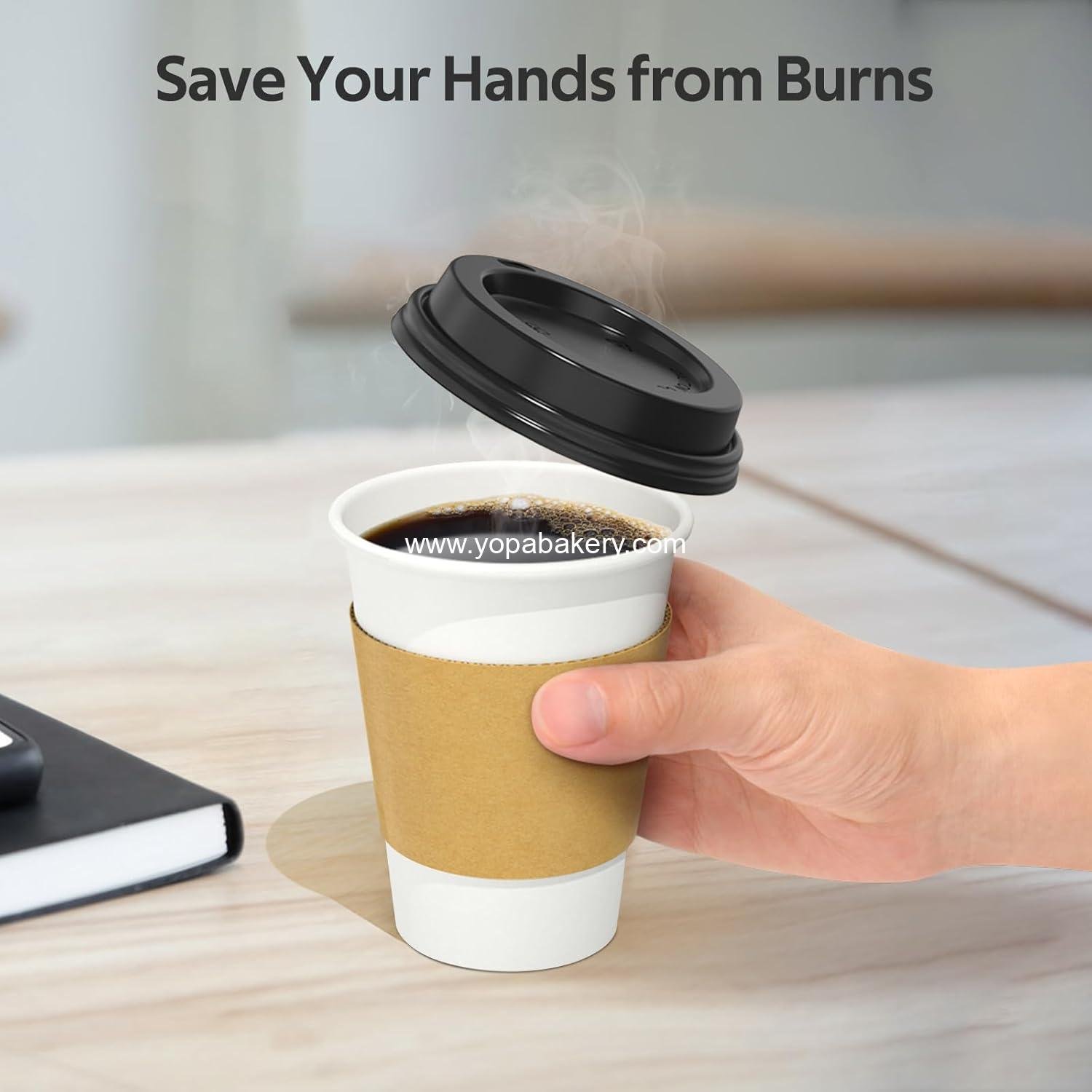 Wholesale 100 Pack 12 oz Disposable Coffee Cups with Lids and Sleeves - Sturdy Leak-free Insulated Paper Hot & Cold Beverage Cups with Sip Lids - Manufacturer Wholesale 100 Pack 12 oz Disposable Coffee Cups with Lids and Sleeves - Sturdy Leak-free Insulated Paper Hot & Cold Beverage Cups with Sip Lids - Manufacturer