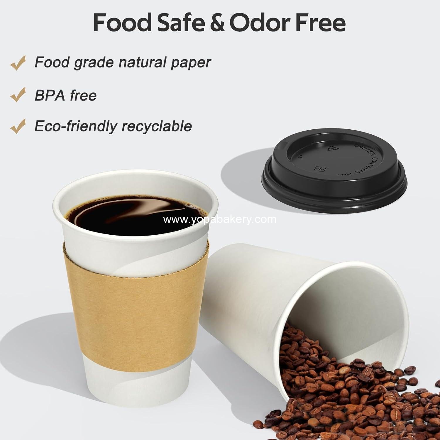 Wholesale 100 Pack 12 oz Disposable Coffee Cups with Lids and Sleeves - Sturdy Leak-free Insulated Paper Hot & Cold Beverage Cups with Sip Lids - Manufacturer Wholesale 100 Pack 12 oz Disposable Coffee Cups with Lids and Sleeves - Sturdy Leak-free Insulated Paper Hot & Cold Beverage Cups with Sip Lids - Manufacturer