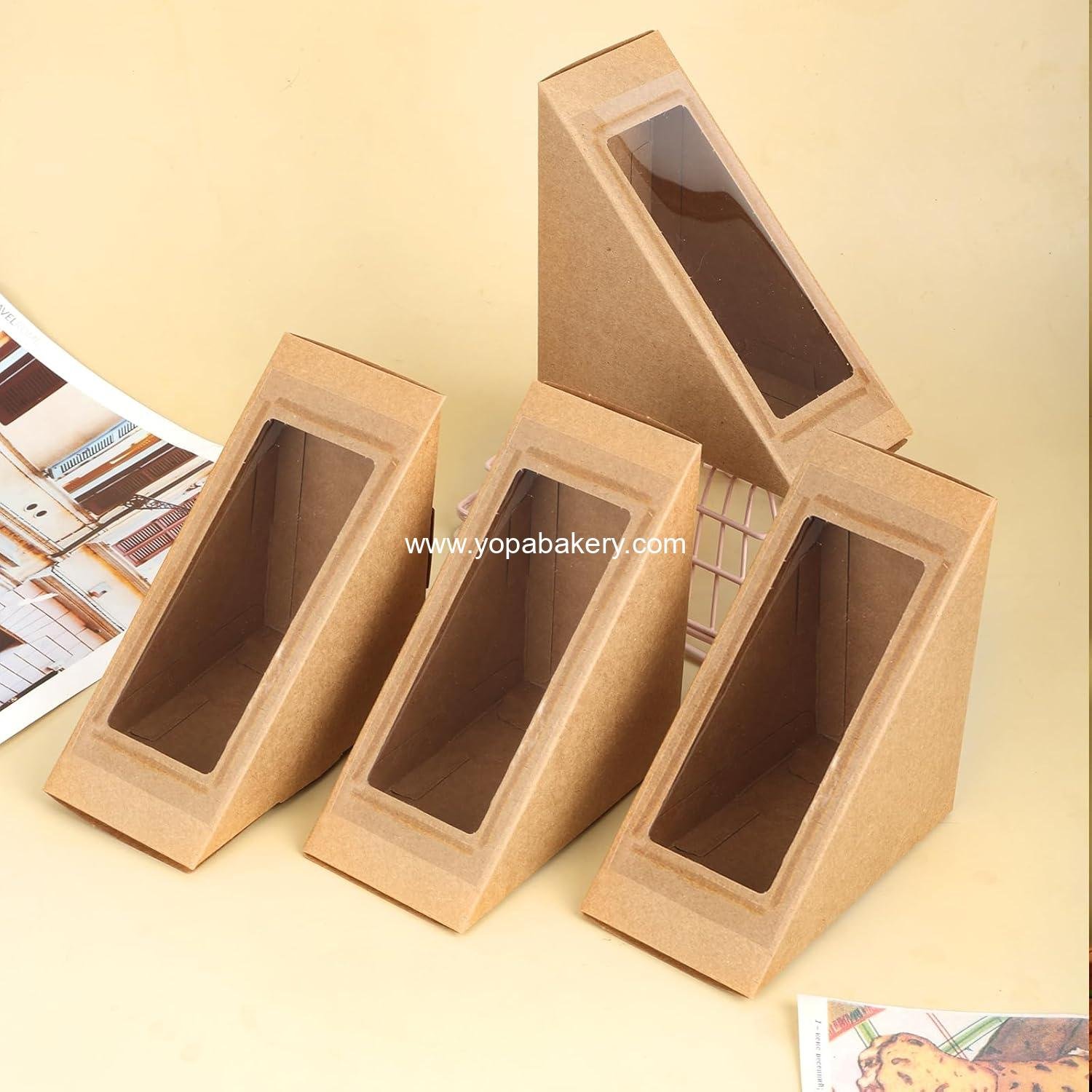 Wholesale Paper Sandwich Boxes 50 Pieces Take Out Containers with Window Mini Burger Boxes for Bakery and Restaurant Takeaway Services - Factory Wholesale Paper Sandwich Boxes 50 Pieces Take Out Containers with Window Mini Burger Boxes for Bakery and Restaurant Takeaway Services - Factory