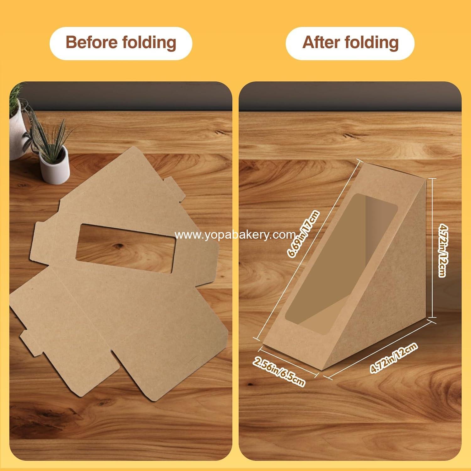 Wholesale Paper Sandwich Boxes 50 Pieces Take Out Containers with Window Mini Burger Boxes for Bakery and Restaurant Takeaway Services - Factory Wholesale Paper Sandwich Boxes 50 Pieces Take Out Containers with Window Mini Burger Boxes for Bakery and Restaurant Takeaway Services - Factory