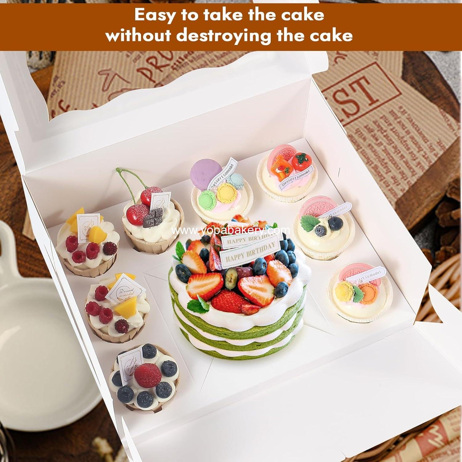 Wholesale 10-Pack Cake and 8-Cupcake Bento Box Dessert Storage Container with Lid - Portable Transparent Box for Birthdays and Parties (White, 1+8) - Factory Wholesale 10-Pack Cake and 8-Cupcake Bento Box Dessert Storage Container with Lid - Portable Transparent Box for Birthdays and Parties (White, 1+8) - Factory