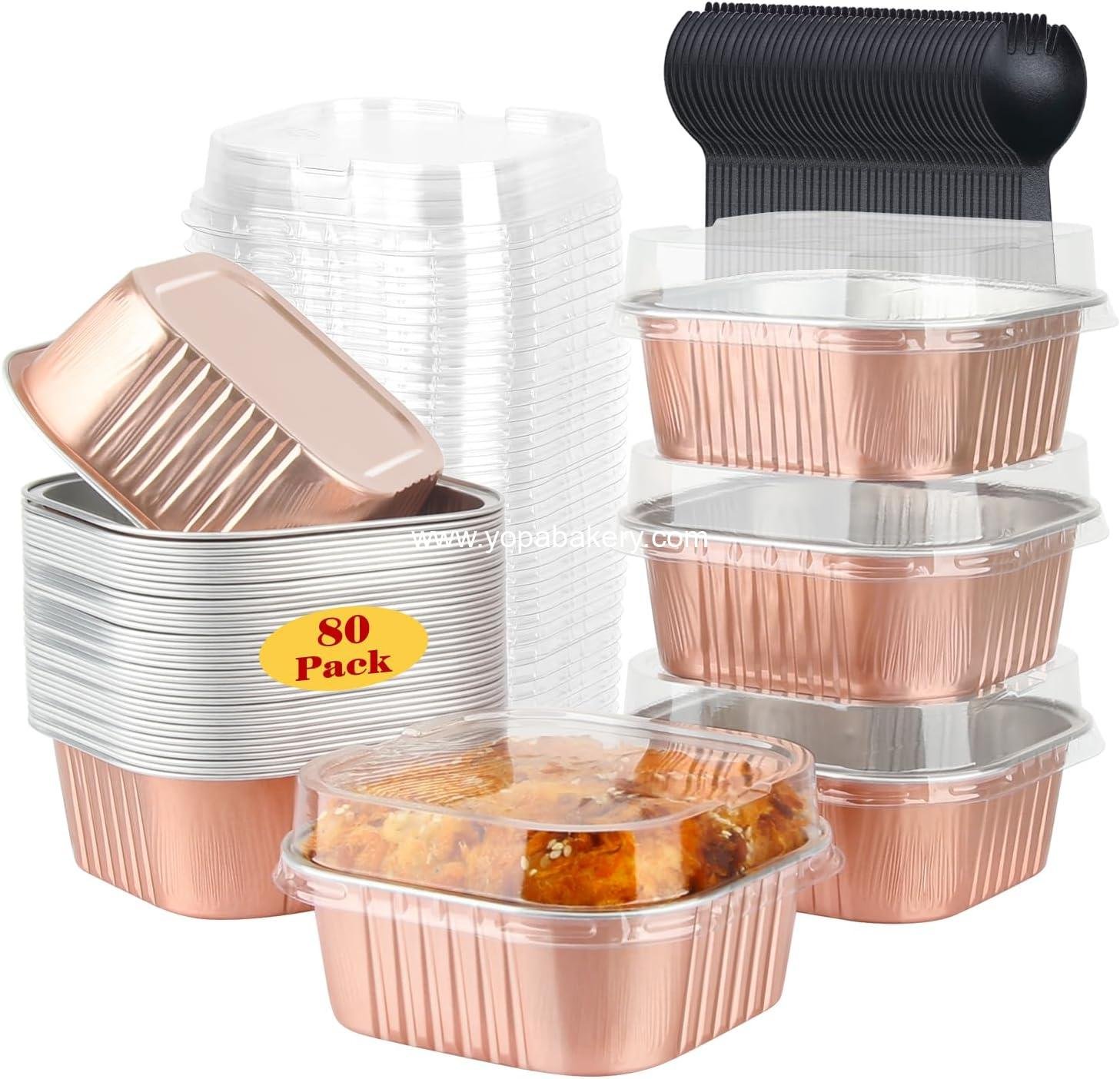 Wholesale 10oz Mini Cake Tins with Lids, 4"x4" Disposable Foil Pans, Brownie Baking Cups, Small Aluminum Bread Muffin and Jumbo Cupcake Holders - Manufacturer