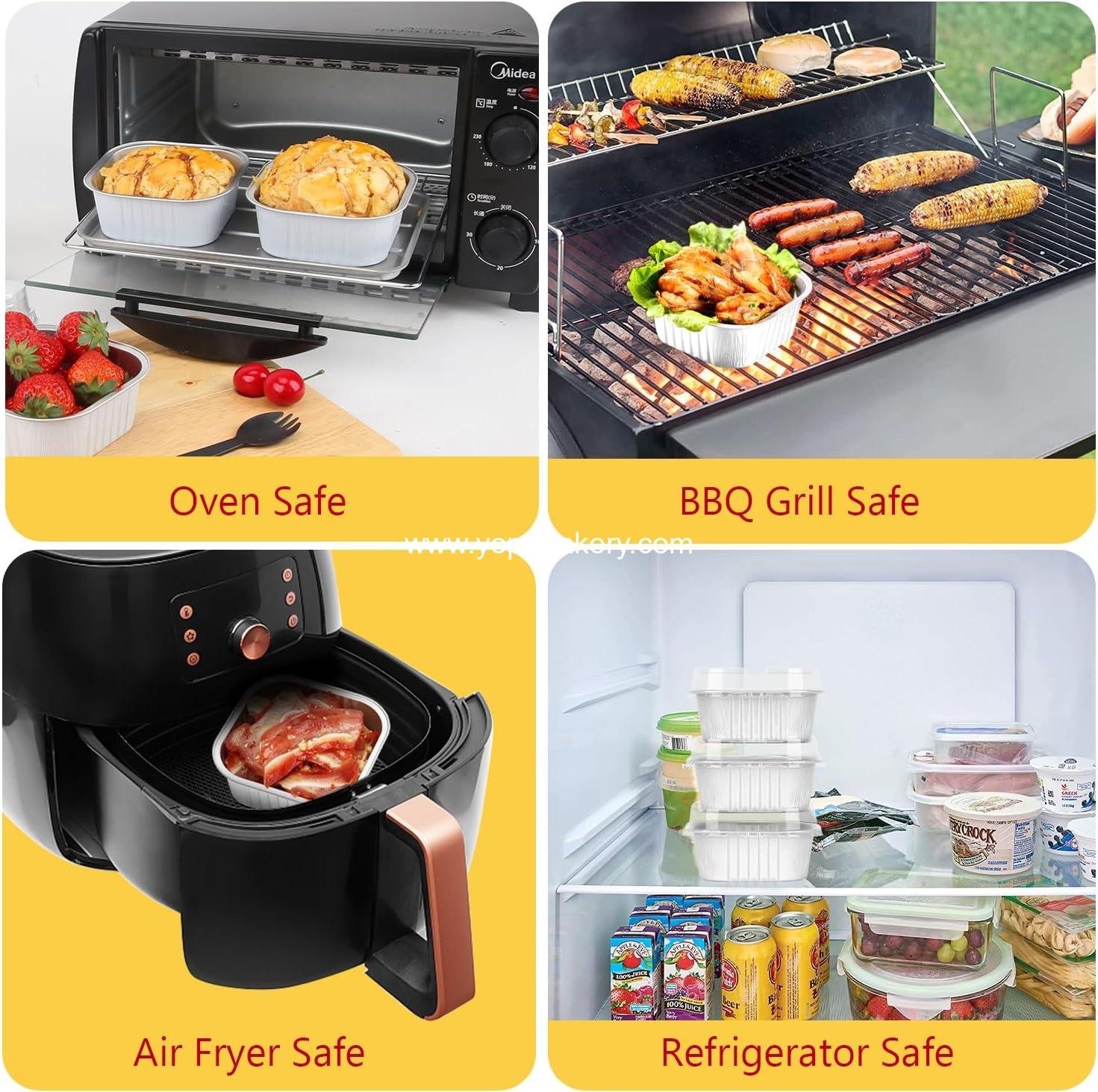 Wholesale 5oz Mini Cake Pans with Lids, 80-Pack Foil Cupcake Cups, Small Brownie Baking Tins, Square Disposable Ramekins, Mini Cheesecake Containers, Muffin Holders - Factory