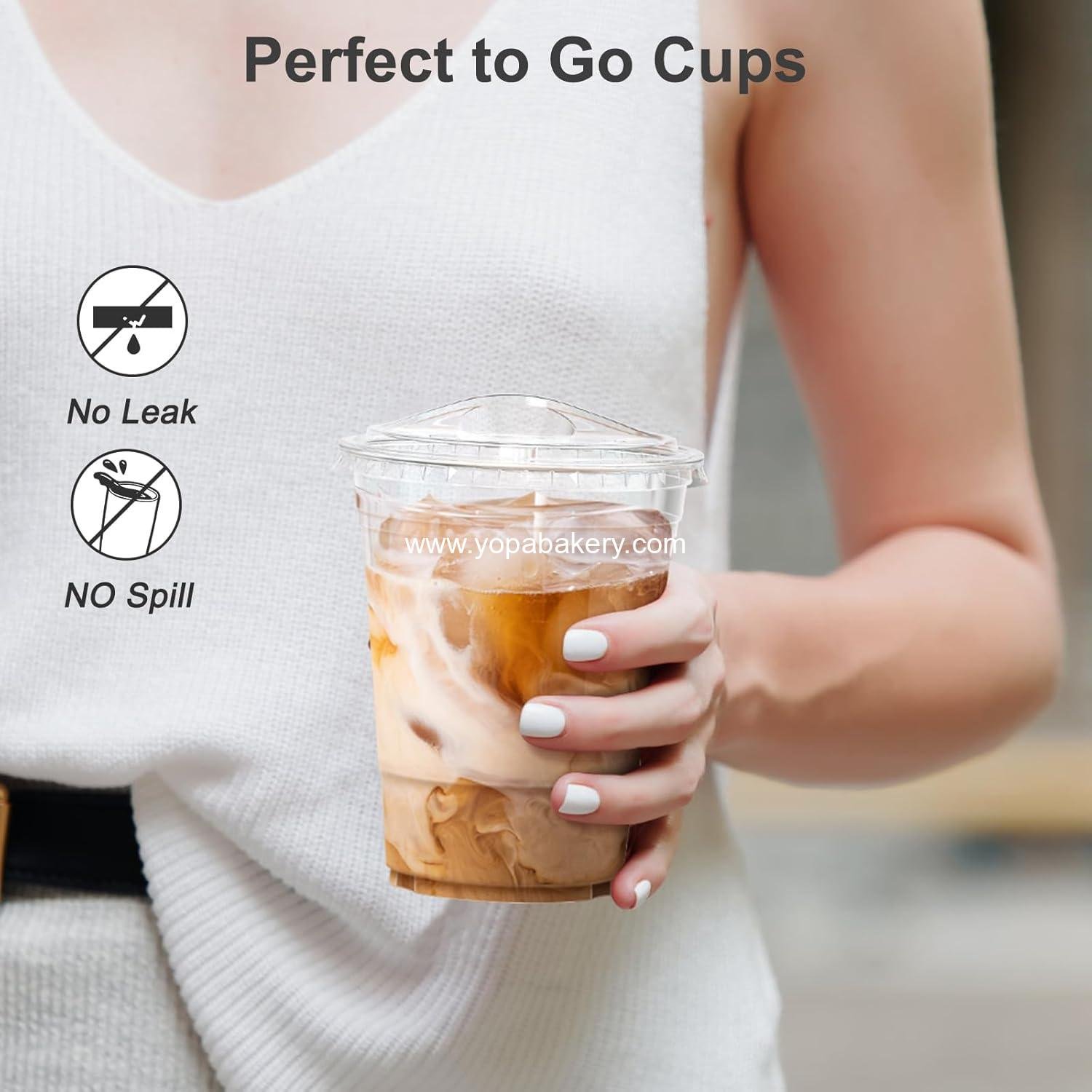 Wholesale 100 Pack - 16 oz Clear Plastic Cups with Lids, Sturdy Iced Coffee & Smoothie Cups for Cold Drinks, Sip Lids Factory Wholesale 100 Pack - 16 oz Clear Plastic Cups with Lids, Sturdy Iced Coffee & Smoothie Cups for Cold Drinks, Sip Lids Factory