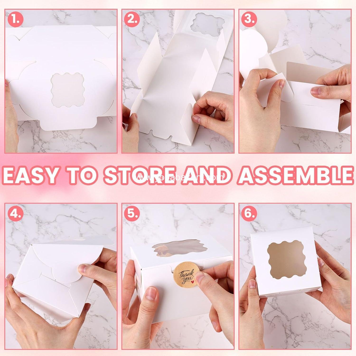 Wholesale 15PCS Cookie Boxes 4x4x2.4 Inches White Mini Bakery Boxes with Window for Cakes Desserts Pastries Donuts Macaroons Strawberries Party Favors Treats Factory Wholesale 15PCS Cookie Boxes 4x4x2.4 Inches White Mini Bakery Boxes with Window for Cakes Desserts Pastries Donuts Macaroons Strawberries Party Favors Treats Factory