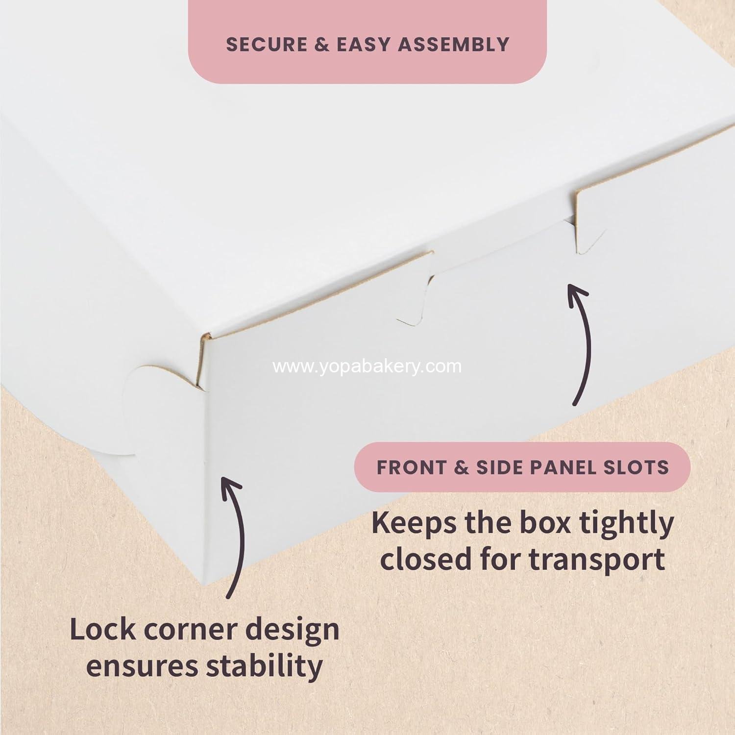 Wholesale Reversible Classic 10” Layer Cake Box - Versatile Paperboard with White or Kraft Sides, Ideal for Small Bakery Cafes, Size 10 x 10 x 5 (Pack of 50) - Factory