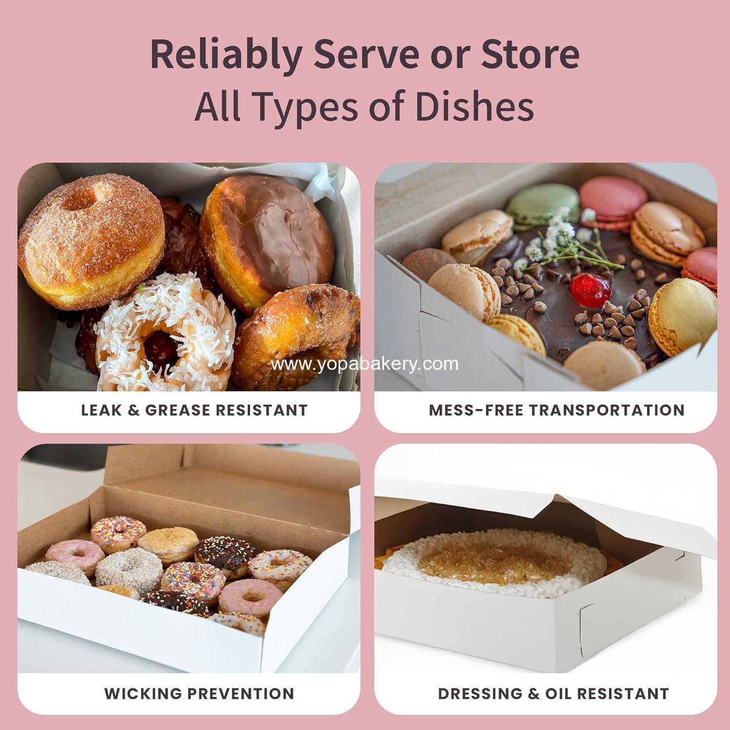 Wholesale Reversible Classic 10” Layer Cake Box - Versatile Paperboard with White or Kraft Sides, Ideal for Small Bakery Cafes, Size 10 x 10 x 5 (Pack of 50) - Factory