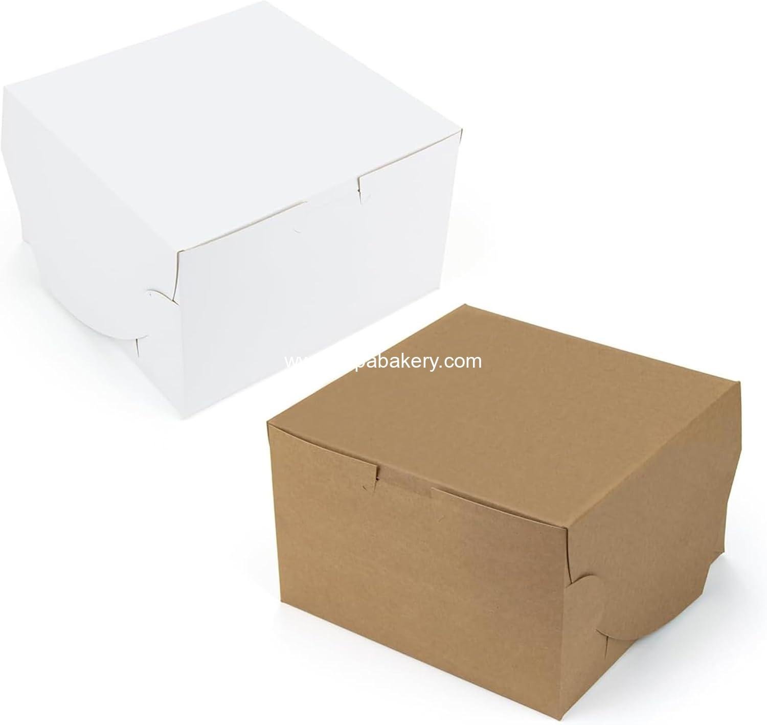 Wholesale Reversible Classic 10” Layer Cake Box - Versatile Paperboard with White or Kraft Sides, Ideal for Small Bakery Cafes, Size 10 x 10 x 5 (Pack of 50) - Factory