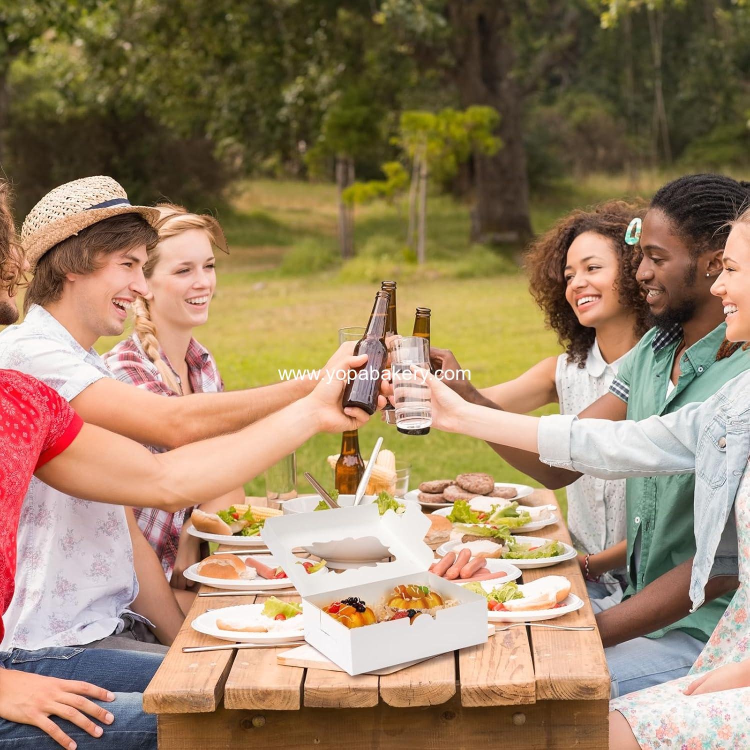 Wholesale 30pcs Cookie Boxes with Windows, 8x6x2.5 Inches, 3 Styles for Treats, Chocolate Covered Strawberries, Muffins, Donuts Manufacturer