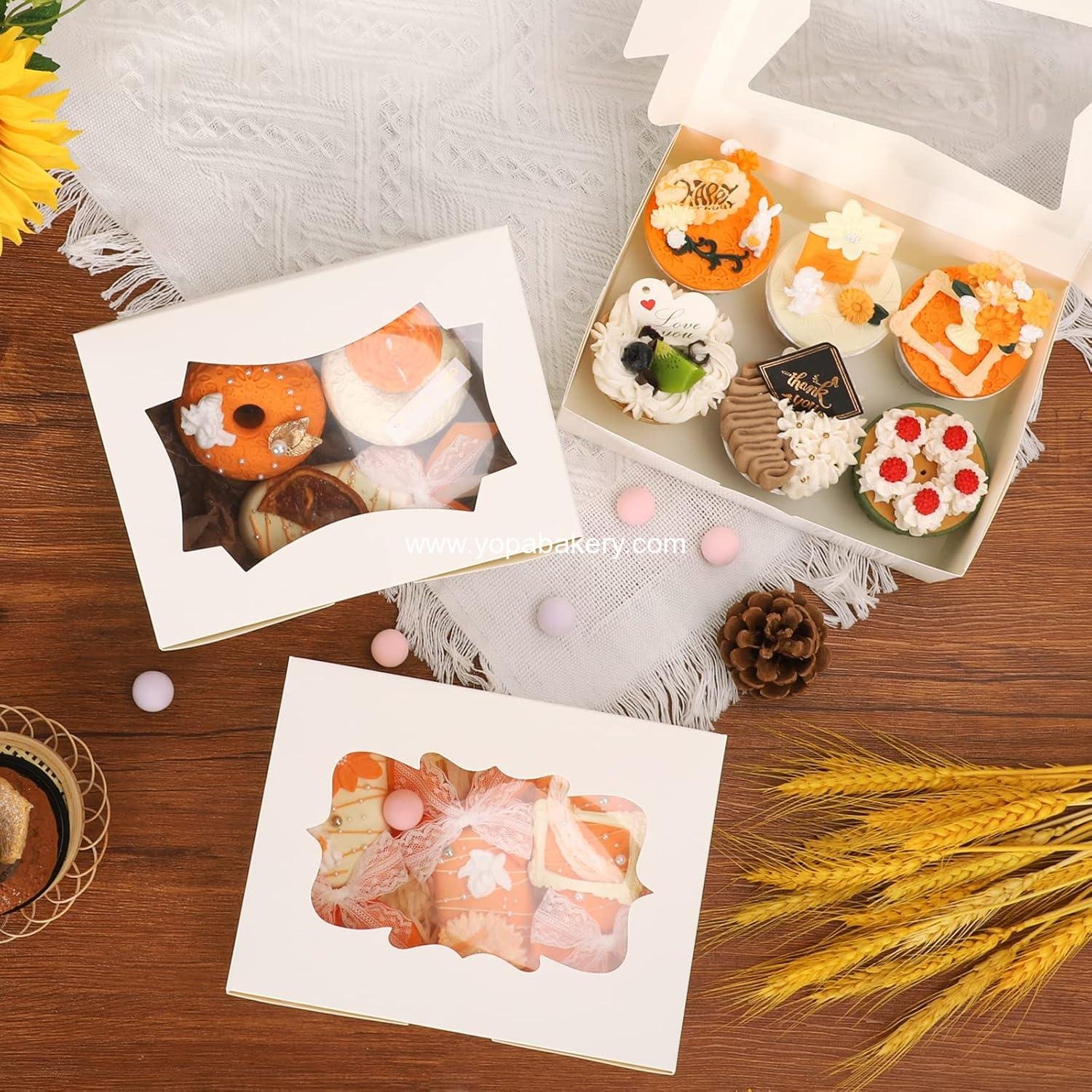 Wholesale 30pcs Cookie Boxes with Windows, 8x6x2.5 Inches, 3 Styles for Treats, Chocolate Covered Strawberries, Muffins, Donuts Manufacturer