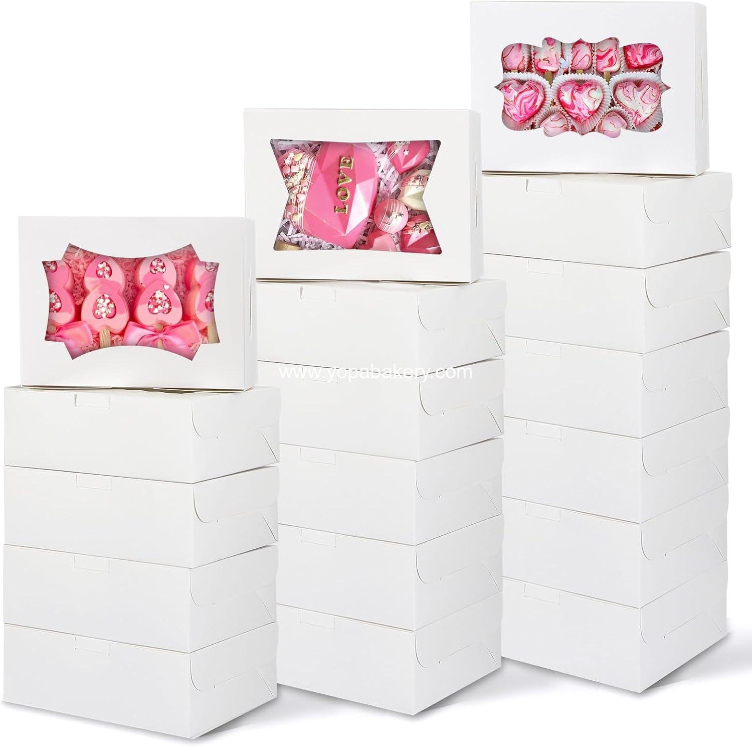 Wholesale 30pcs Cookie Boxes with Windows, 8x6x2.5 Inches, 3 Styles for Treats, Chocolate Covered Strawberries, Muffins, Donuts Manufacturer