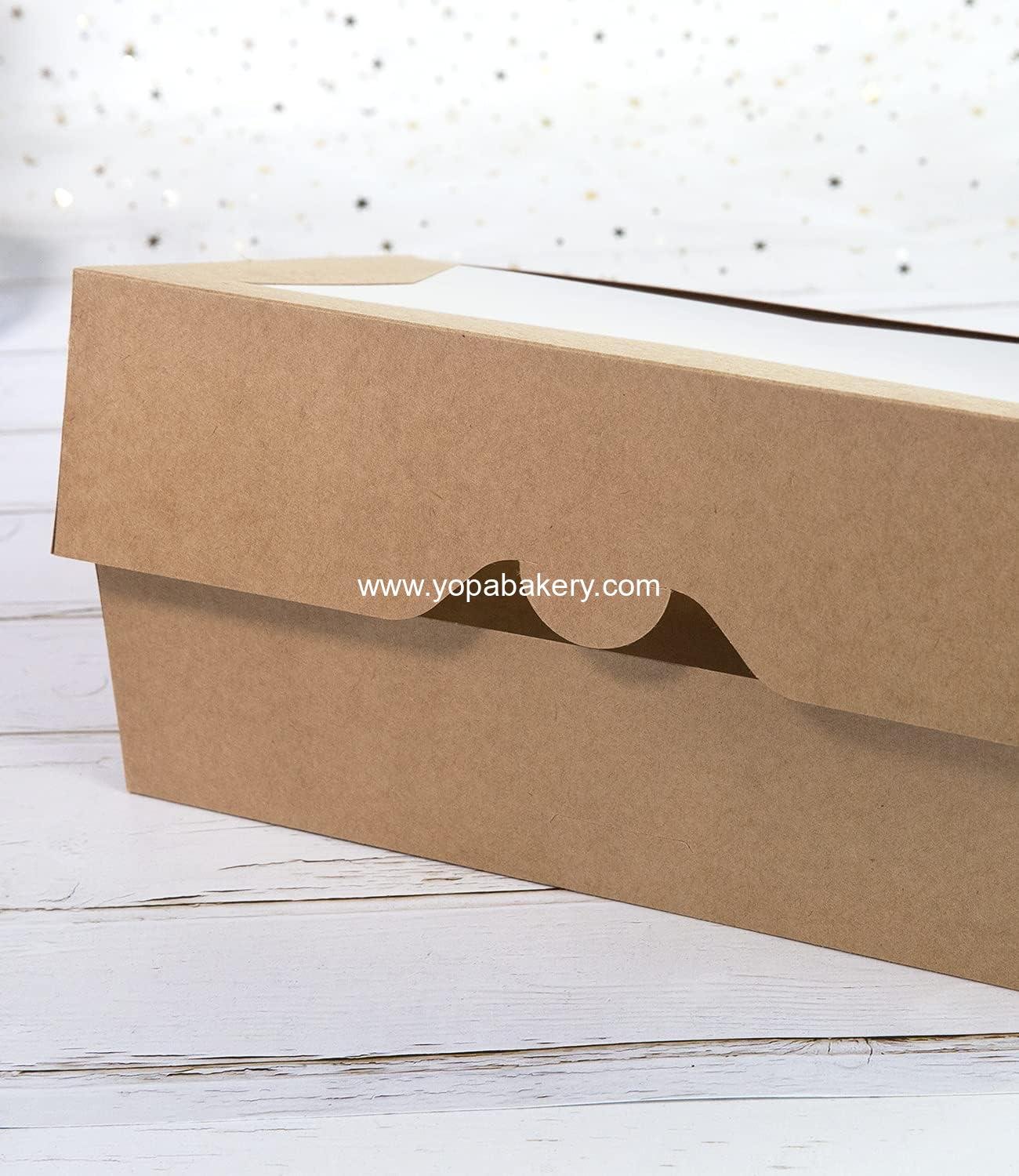 Wholesale 15-Pack 10-Inch Brown Pastry Bakery Cookie Boxes - Large 10x7.75x2.5 Inch Donut, Muffin, Cookie Containers with PVC Window - Auto-Pop Up Nature Cardboard Take Out Box, Pack of 15 Factory