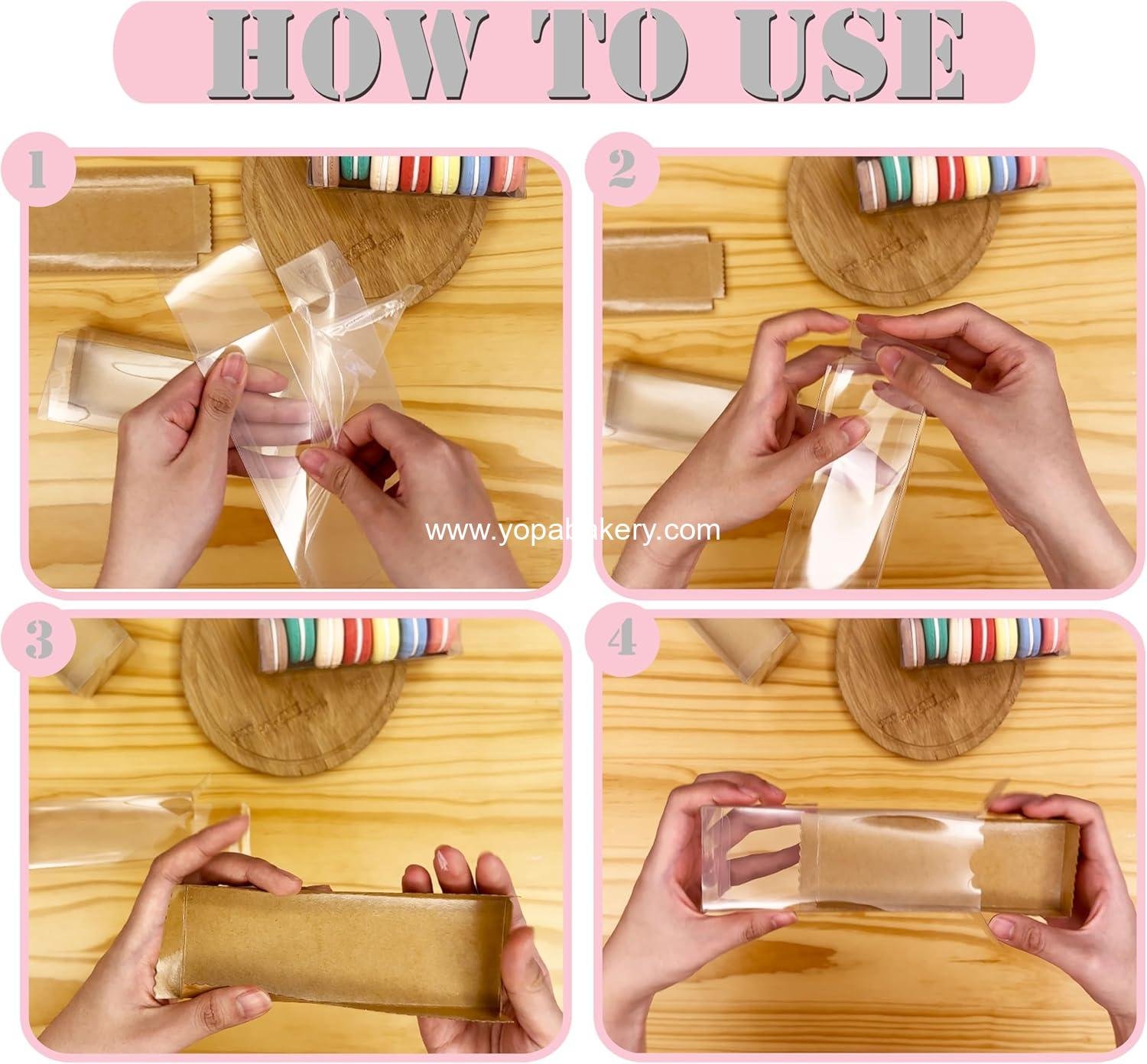 Wholesale Clear Plastic Macaron Gift Boxes with White Inserts, 25 PCS, 6.3