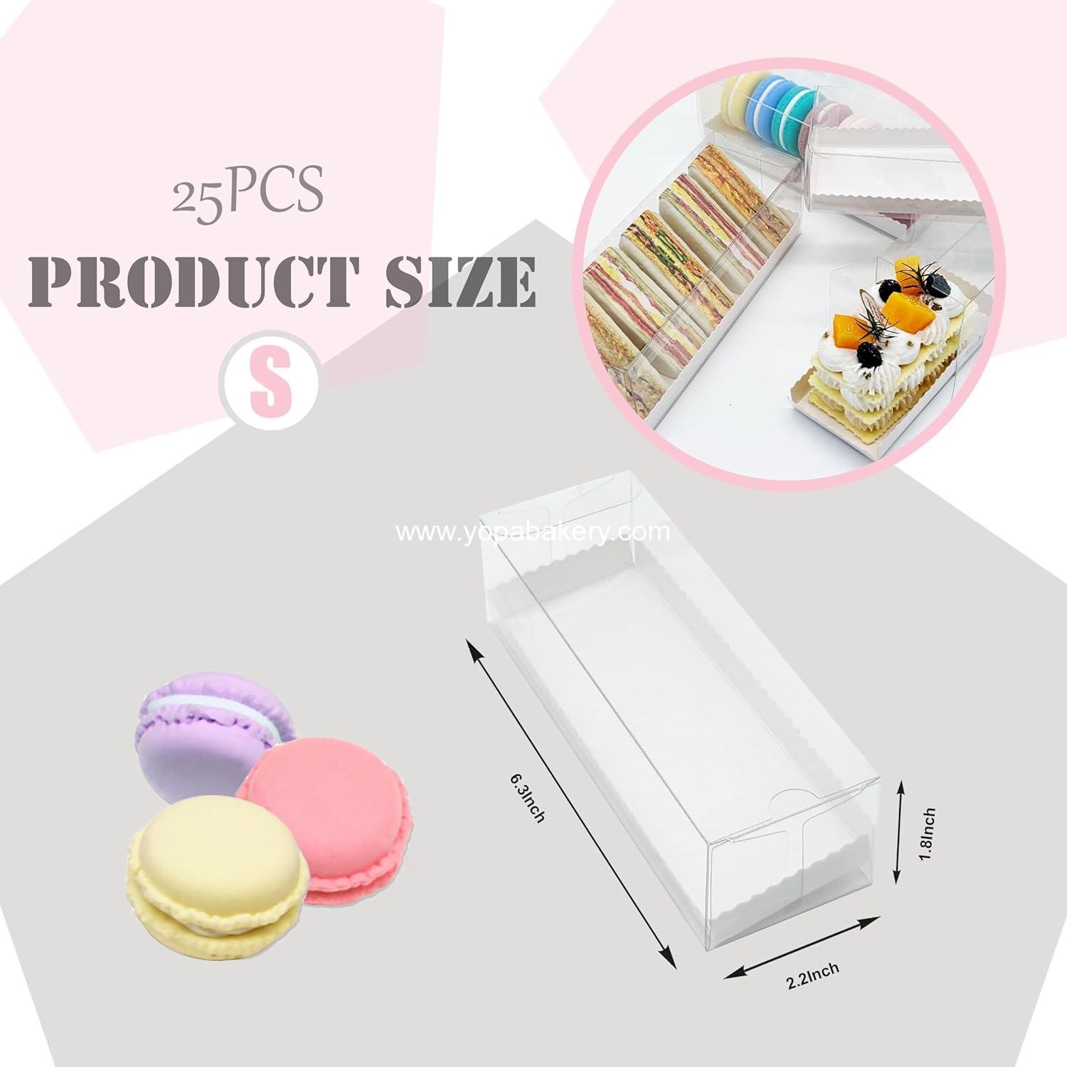 Wholesale Clear Plastic Macaron Gift Boxes with White Inserts, 25 PCS, 6.3
