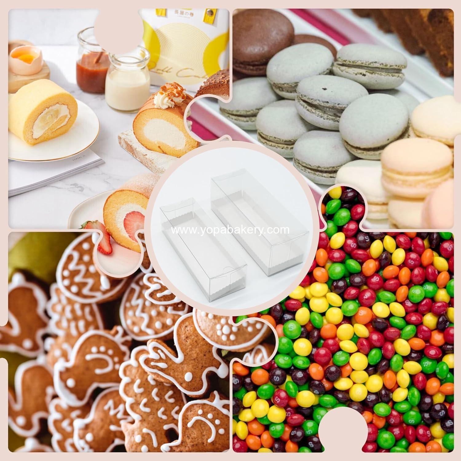 Wholesale Clear Plastic Macaron Gift Boxes with White Inserts, 25 PCS, 6.3