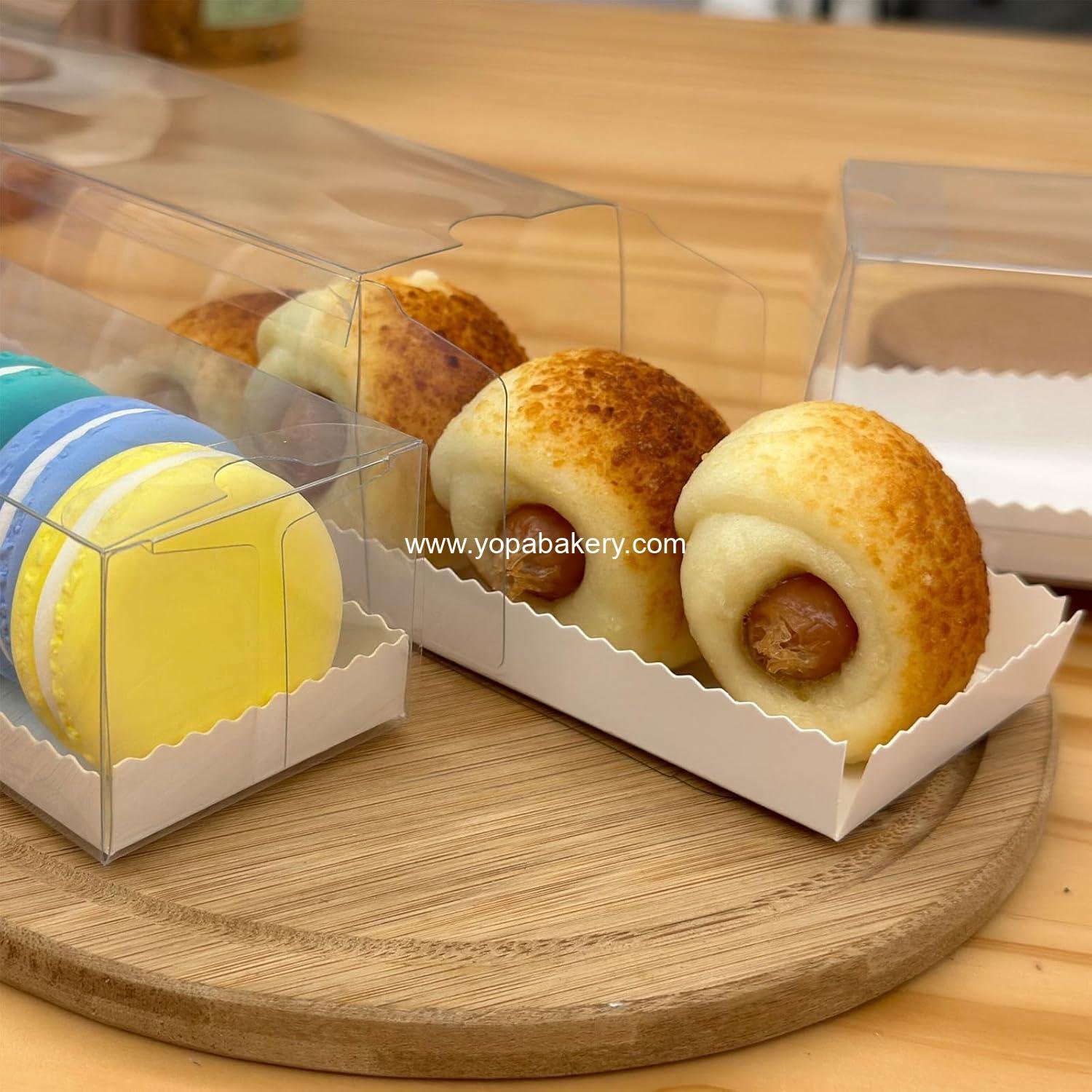 Wholesale Clear Plastic Macaron Gift Boxes with White Inserts, 25 PCS, 6.3