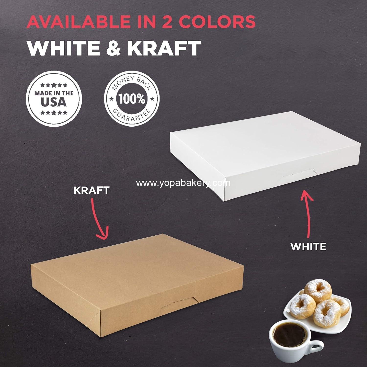 Wholesale Auto-Popup 18 Pack Donut Box 15x11.5x2.25 - Large Kraft Brown Boxes for Baked Goods, Cookies, Breads, Cupcakes, and Pizza - Durable Pastry Box for Home and Bakery Factory