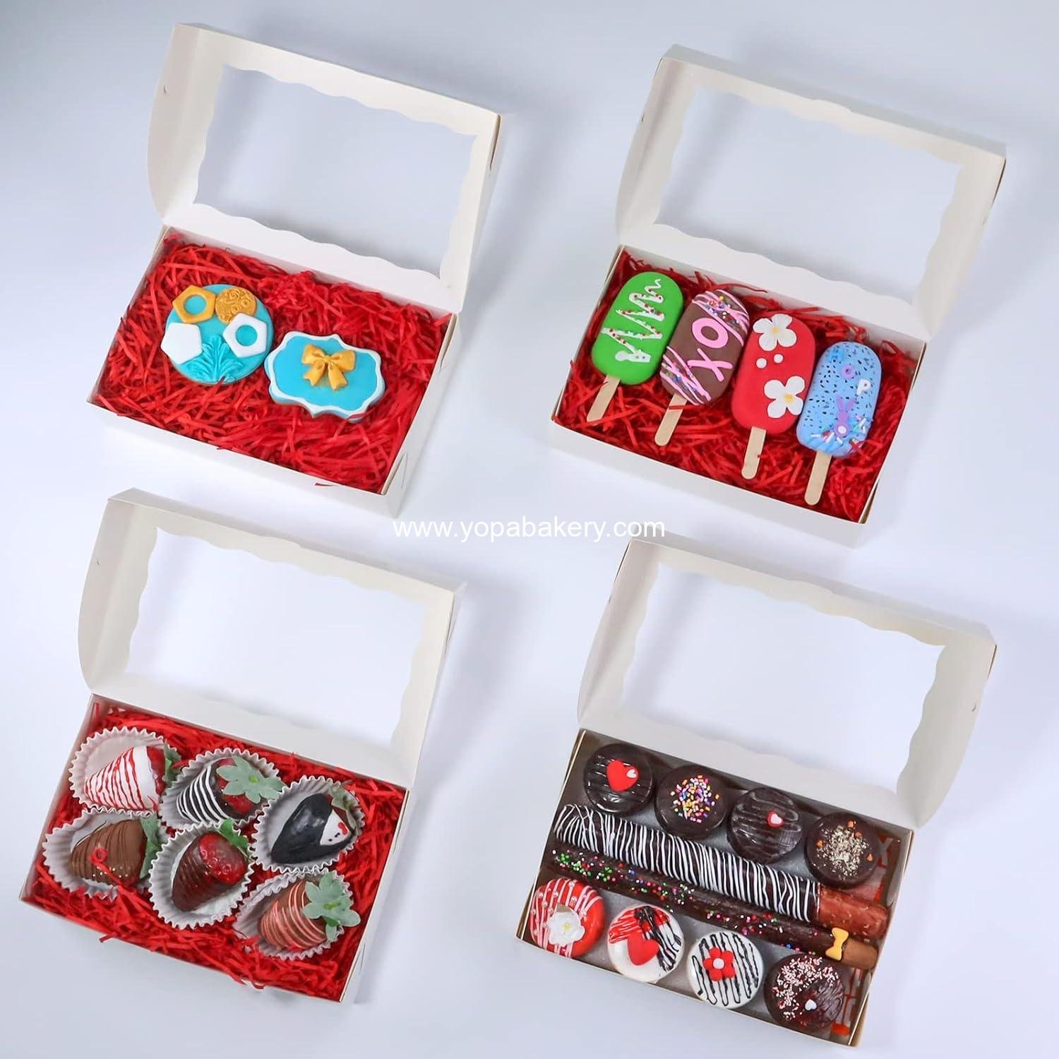 Wholesale 20PCS 8x5x2 Inch Bakery Boxes with Window for Chocolate Covered Strawberries, Cakesickles, Chocolate Truffles, Pretzels & More - Manufacturer